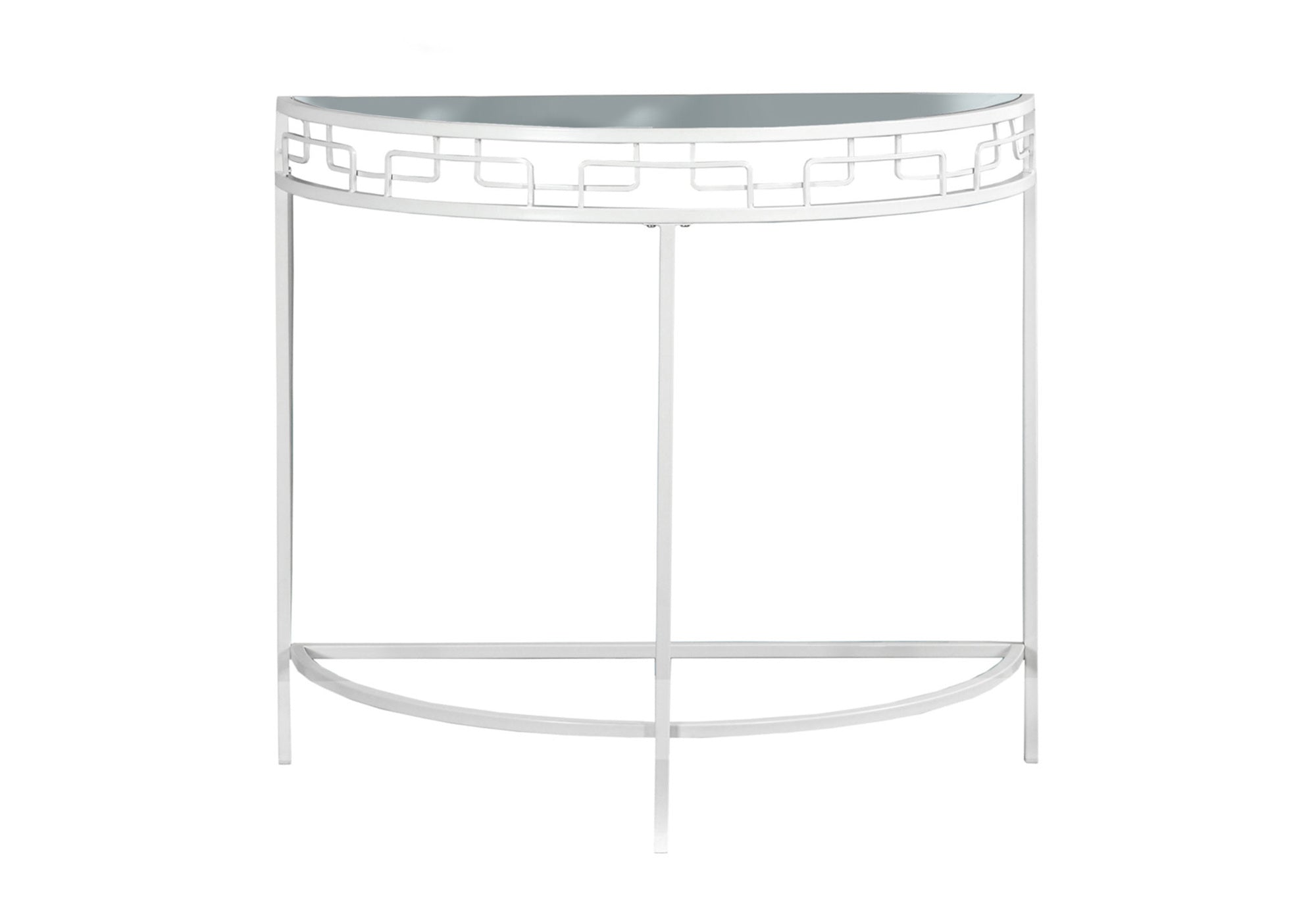 TABLE D'APPOINT - 36"L / CONSOLE D'ENTREE METAL BLANC – I 2112