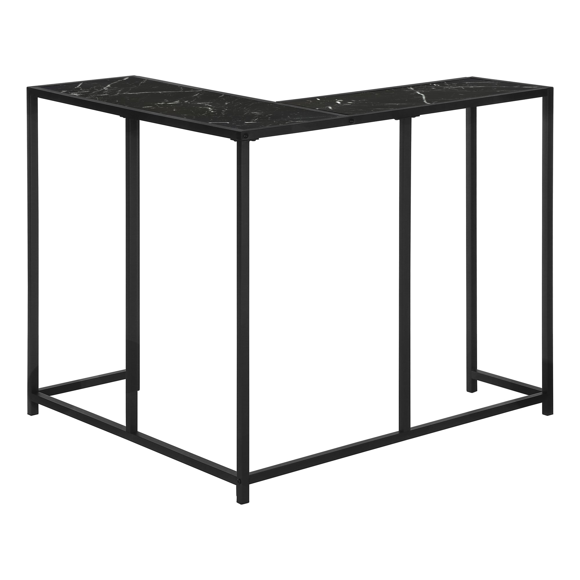 TABLE D'APPOINT - 36"L / MARBRE NOIR / CONSOLE DE COIN – I 2158.