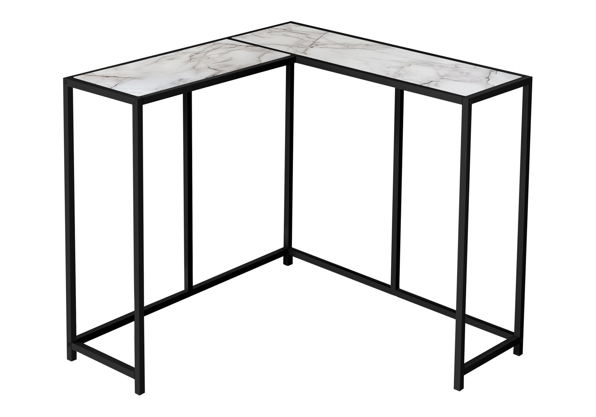 TABLE D'APPOINT - 36"L / MARBRE BLANC / CONSOLE DE COIN – I 2159.