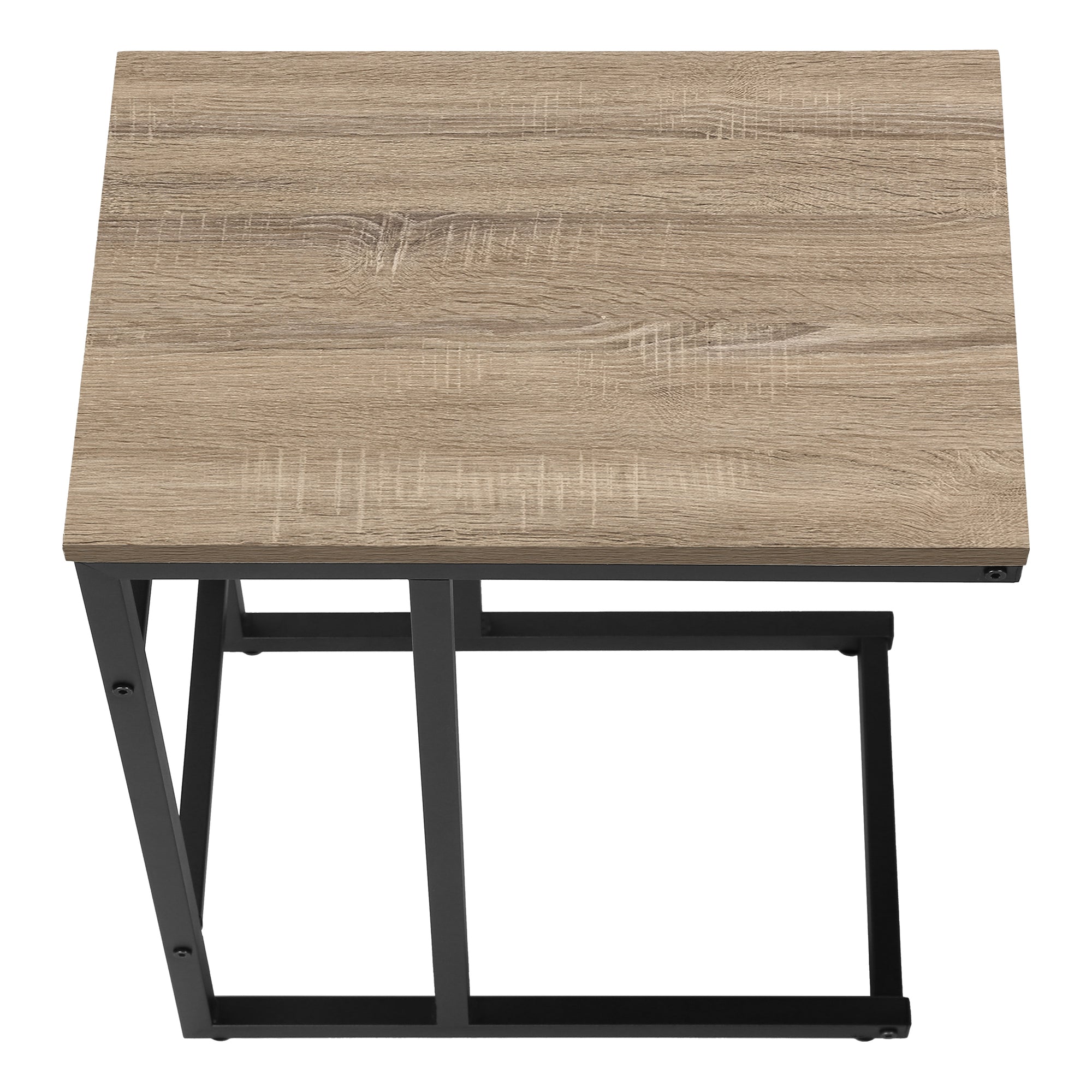 TABLE DE CHEVET - 24"H / TAUPE FONCE / METAL NOIR – I 2172.