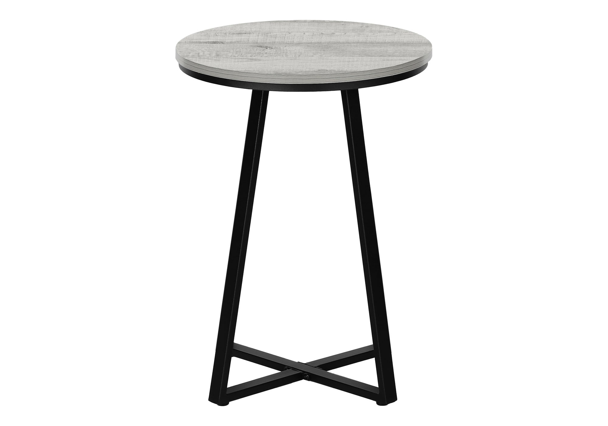 TABLE DE CHEVET - 22"H / GRIS / METAL NOIR – I 2176.