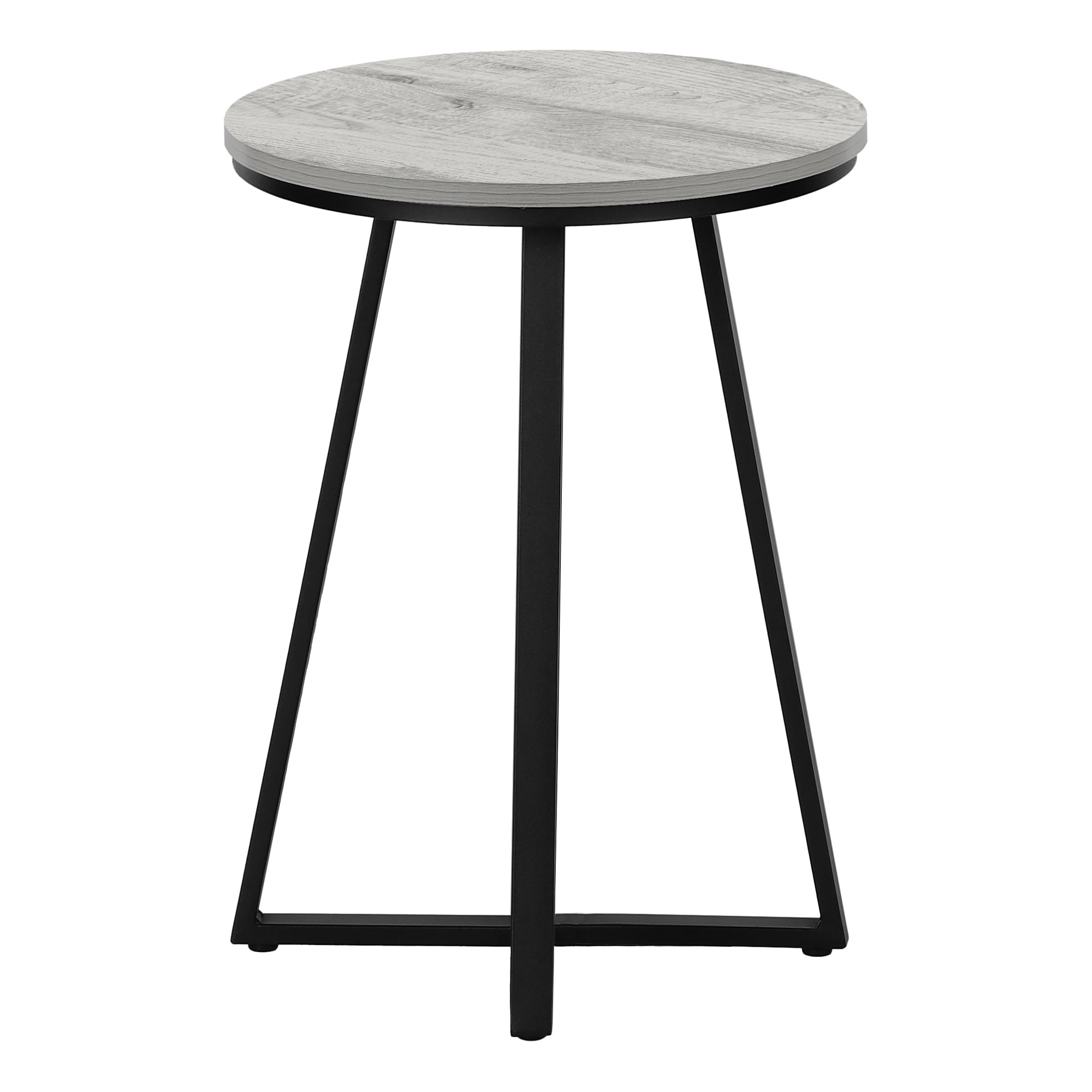 TABLE DE CHEVET - 22"H / GRIS / METAL NOIR – I 2176.