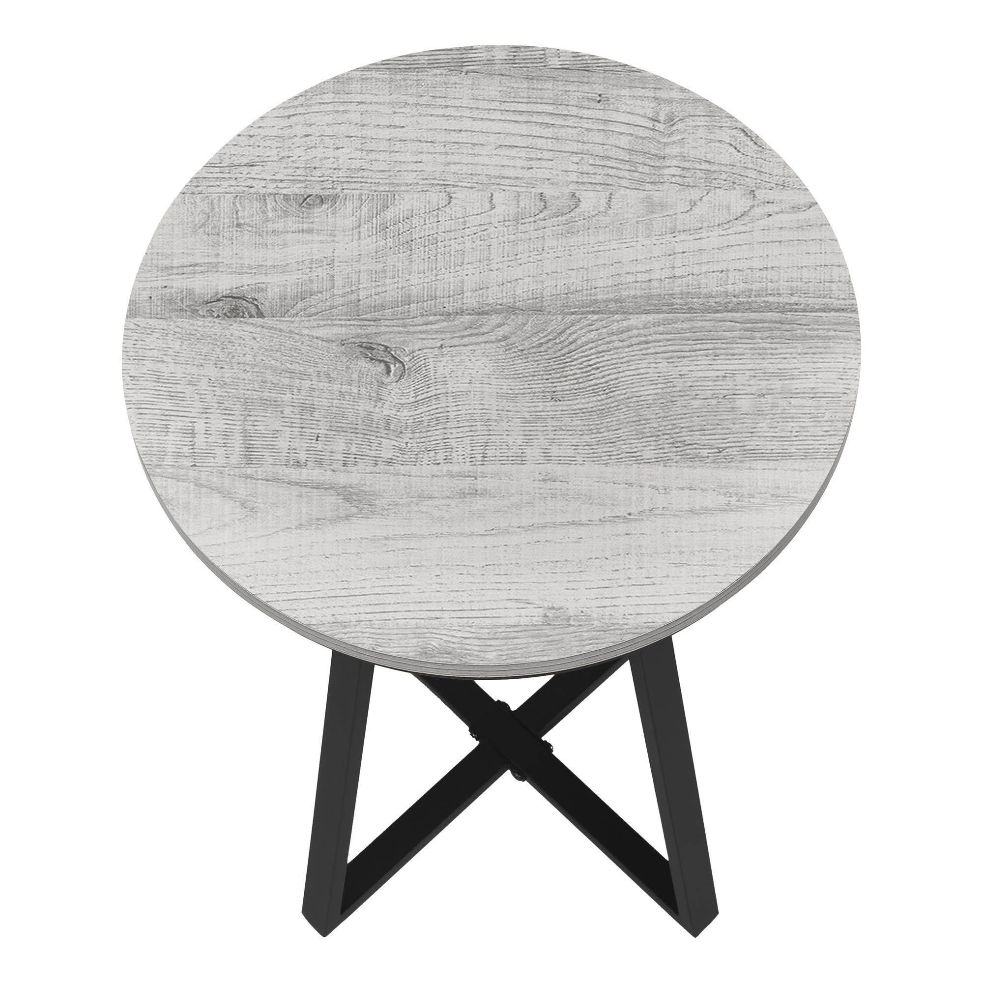 TABLE DE CHEVET - 22"H / GRIS / METAL NOIR – I 2176.