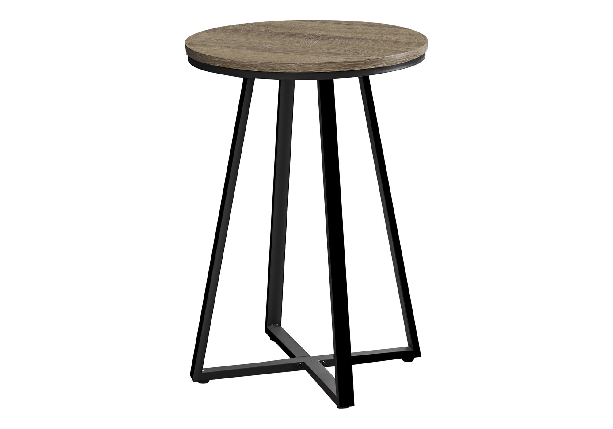TABLE DE CHEVET - 22"H / TAUPE FONCE / METAL NOIR – I 2177.