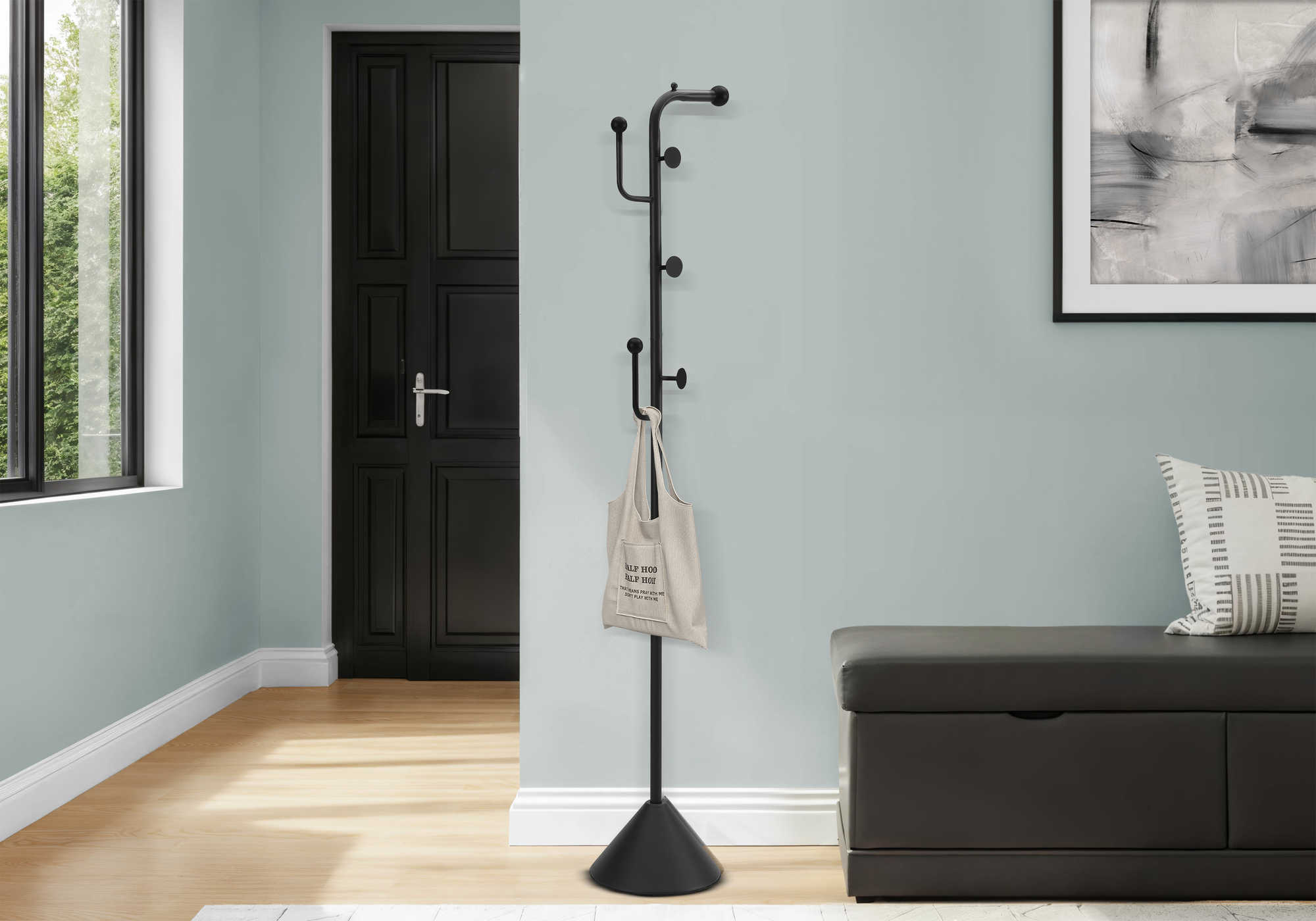 PATERE - 66"H / STYLE CONTEMPORAIN METAL NOIR SATINE – I 2021