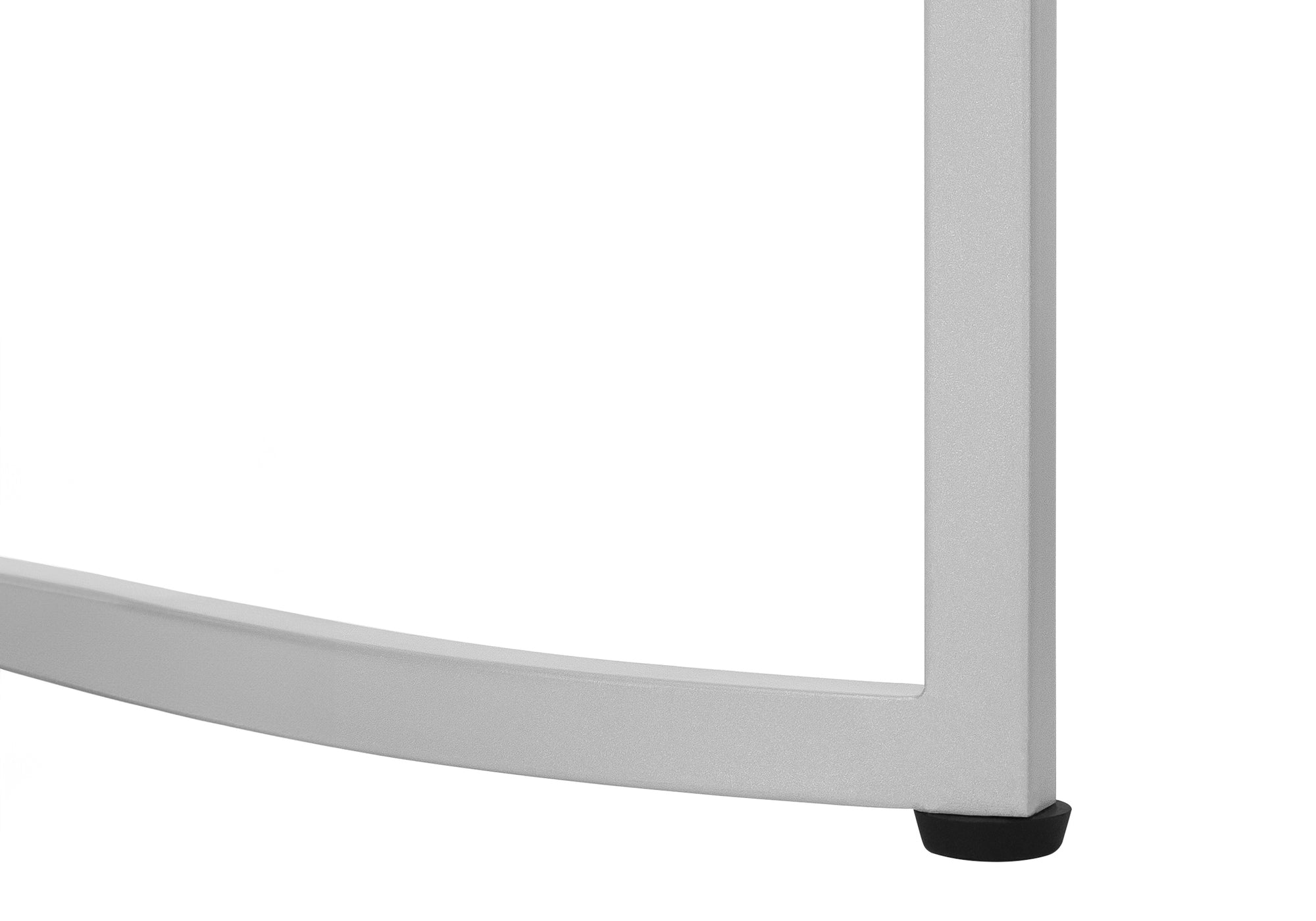 TABLE DE CHEVET - 24"H / FAUX MARBRE BLANC / METAL ARGENT – I 2205.