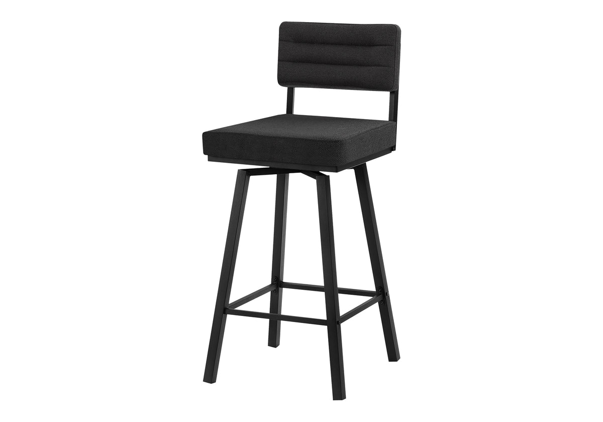 TABOURET DE BAR - 2PCS / 35"H / TISSU NOIR/ HAUTEUR COMPTOIR – I 2282