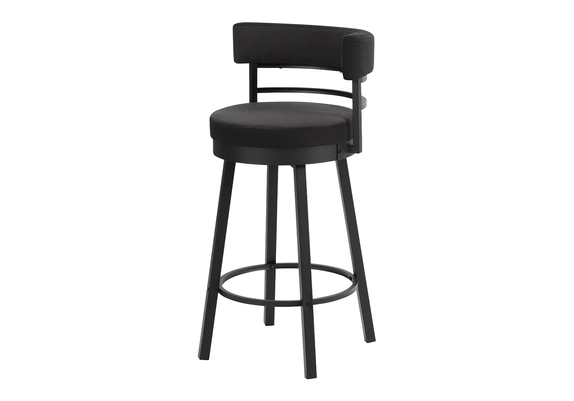 TABOURET DE BAR - 2PCS / 39"H BAR / PIVOTANT / TISSU NOIR – I 2302