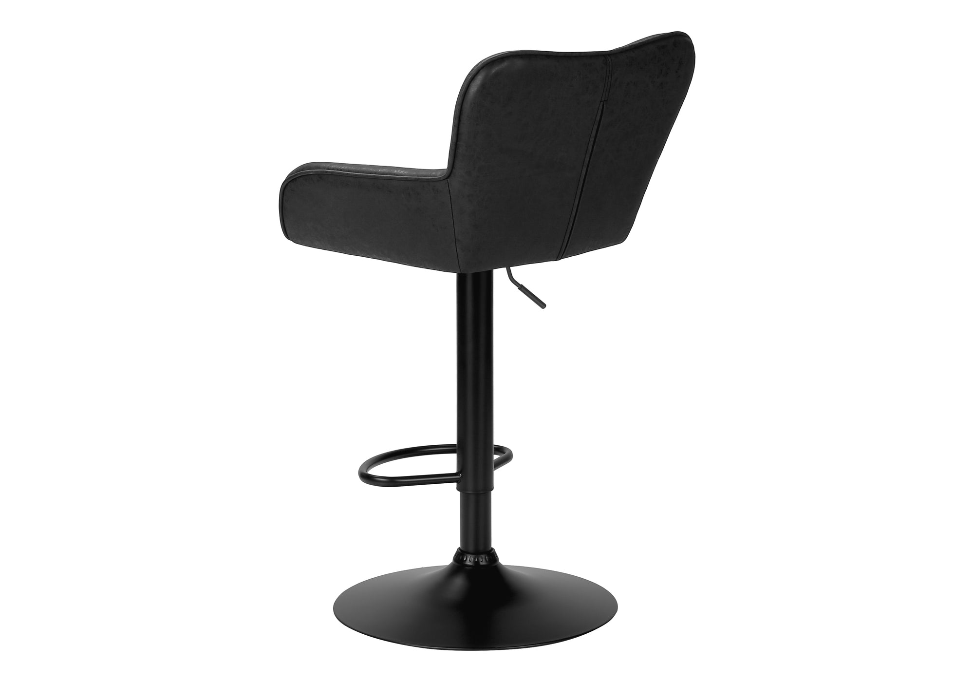 TABOURET DE BAR - 2PCS / PU NOIR / NOIR HAUTEUR REGLABLE – I 2328