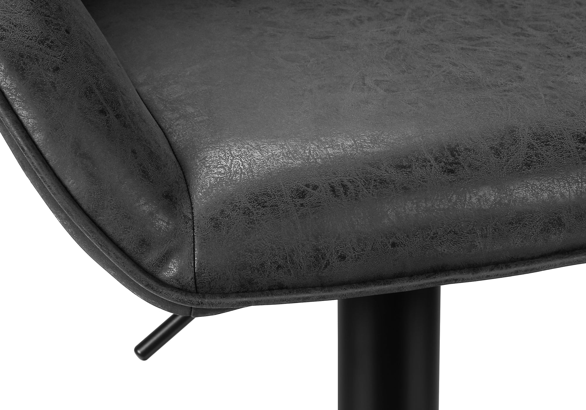TABOURET DE BAR - 2PCS / PU NOIR / NOIR HAUTEUR REGLABLE – I 2328