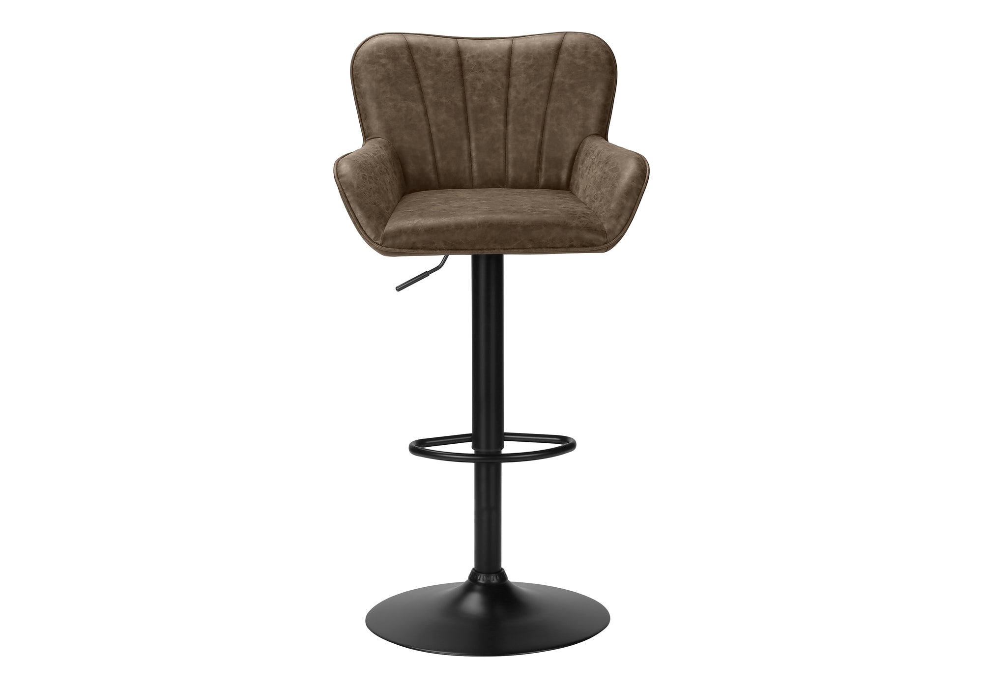 TABOURET DE BAR - 2PCS / PU BRUN / NOIR HAUTEUR REGLABLE – I 2329