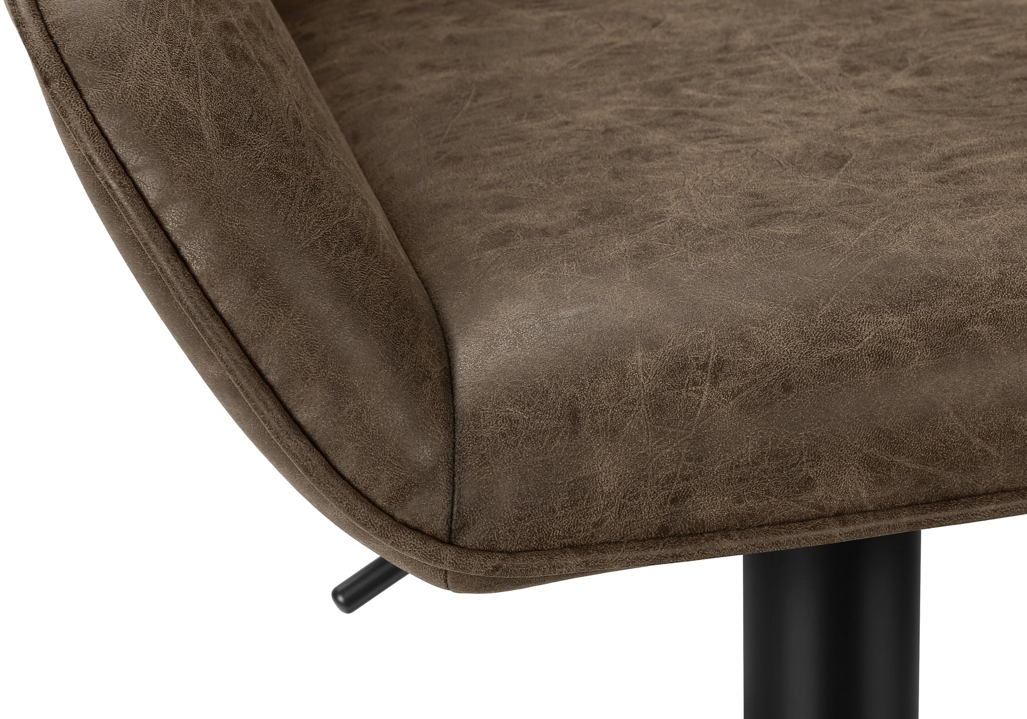 TABOURET DE BAR - 2PCS / PU BRUN / NOIR HAUTEUR REGLABLE – I 2329