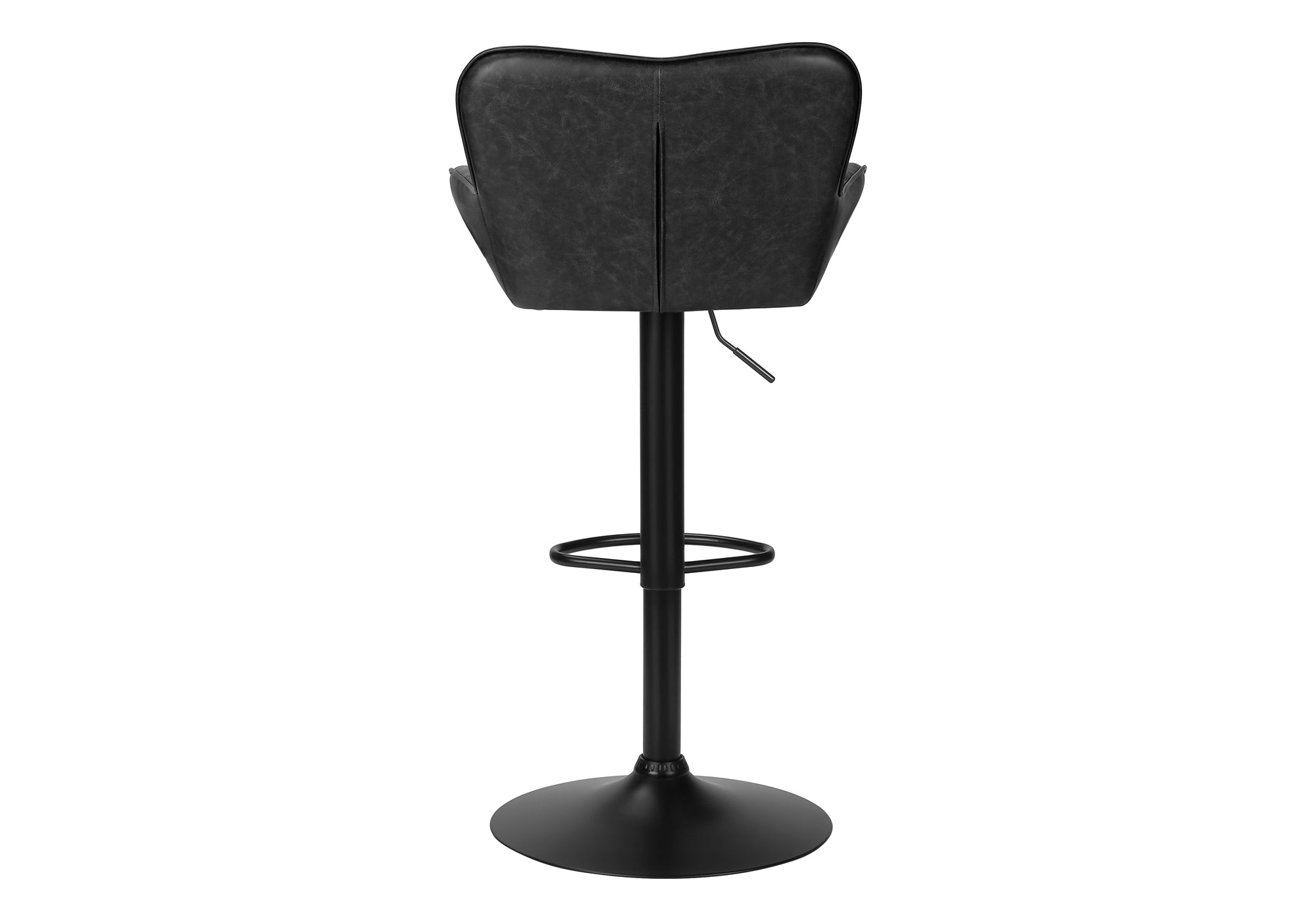 TABOURET DE BAR - 2PCS / PU GRIS / NOIR HAUTEUR REGLABLE – I 2330
