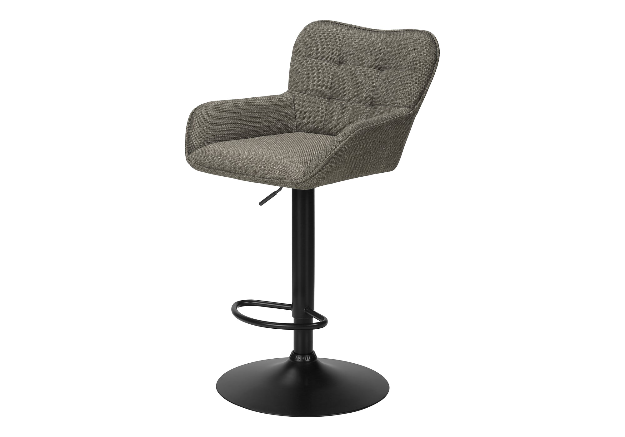 TABOURET DE BAR - 2PCS / TISSU TAUPE / NOIR HAUTEUR REGLABLE – I 2331