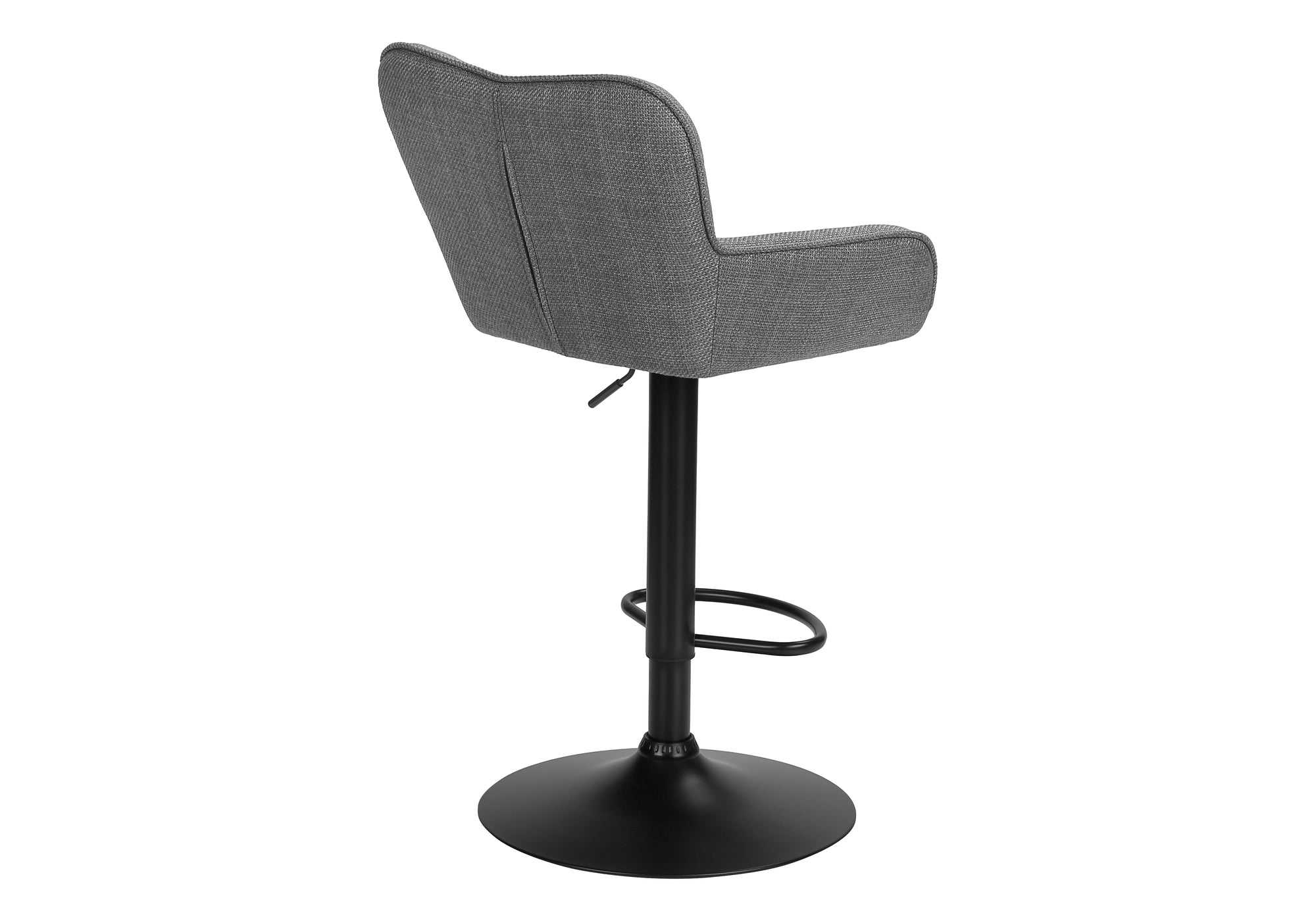 TABOURET DE BAR - 2PCS / TISSU GRIS / NOIR HAUTEUR REGLABLE – I 2333