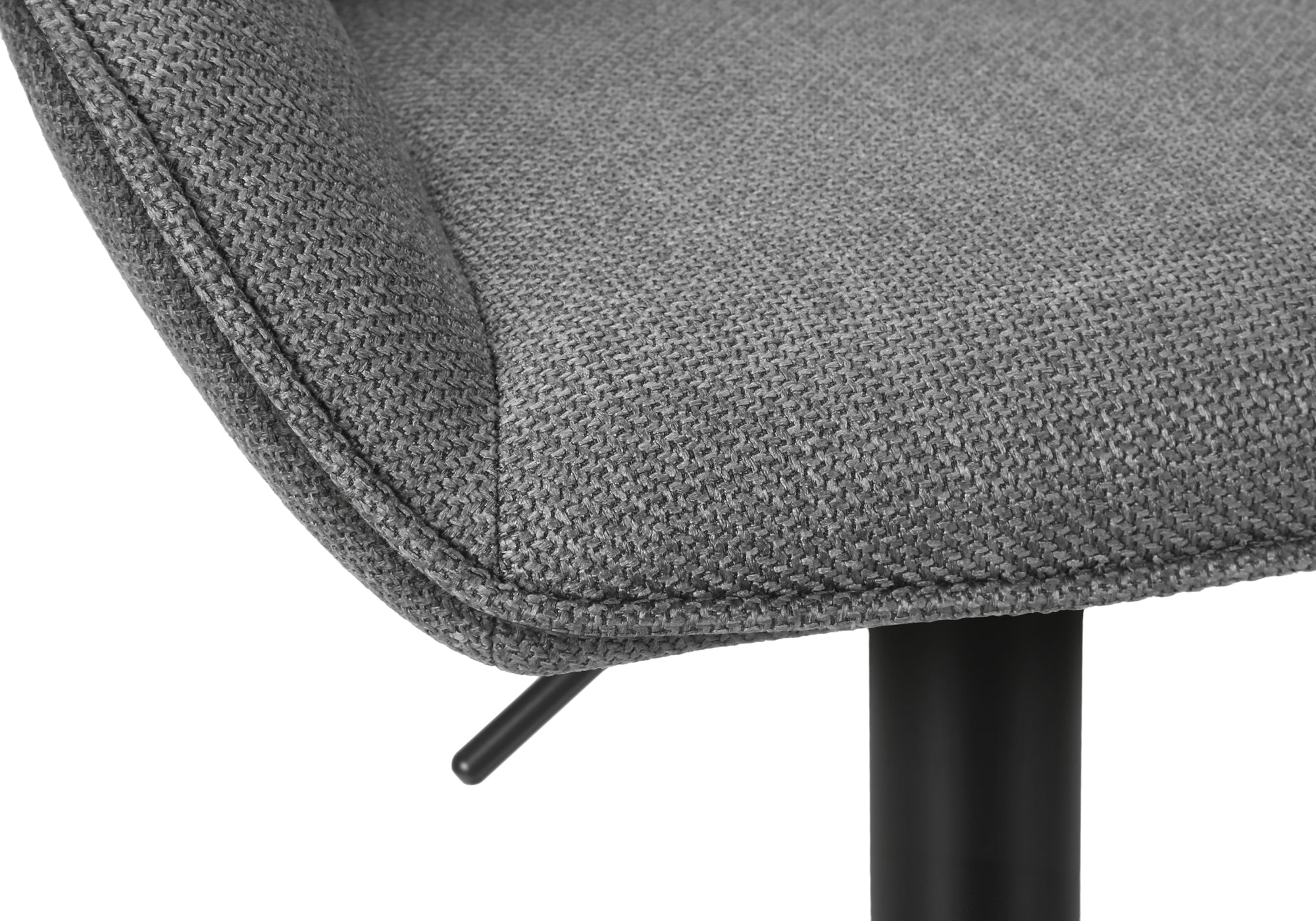 TABOURET DE BAR - 2PCS / TISSU GRIS / NOIR HAUTEUR REGLABLE – I 2333