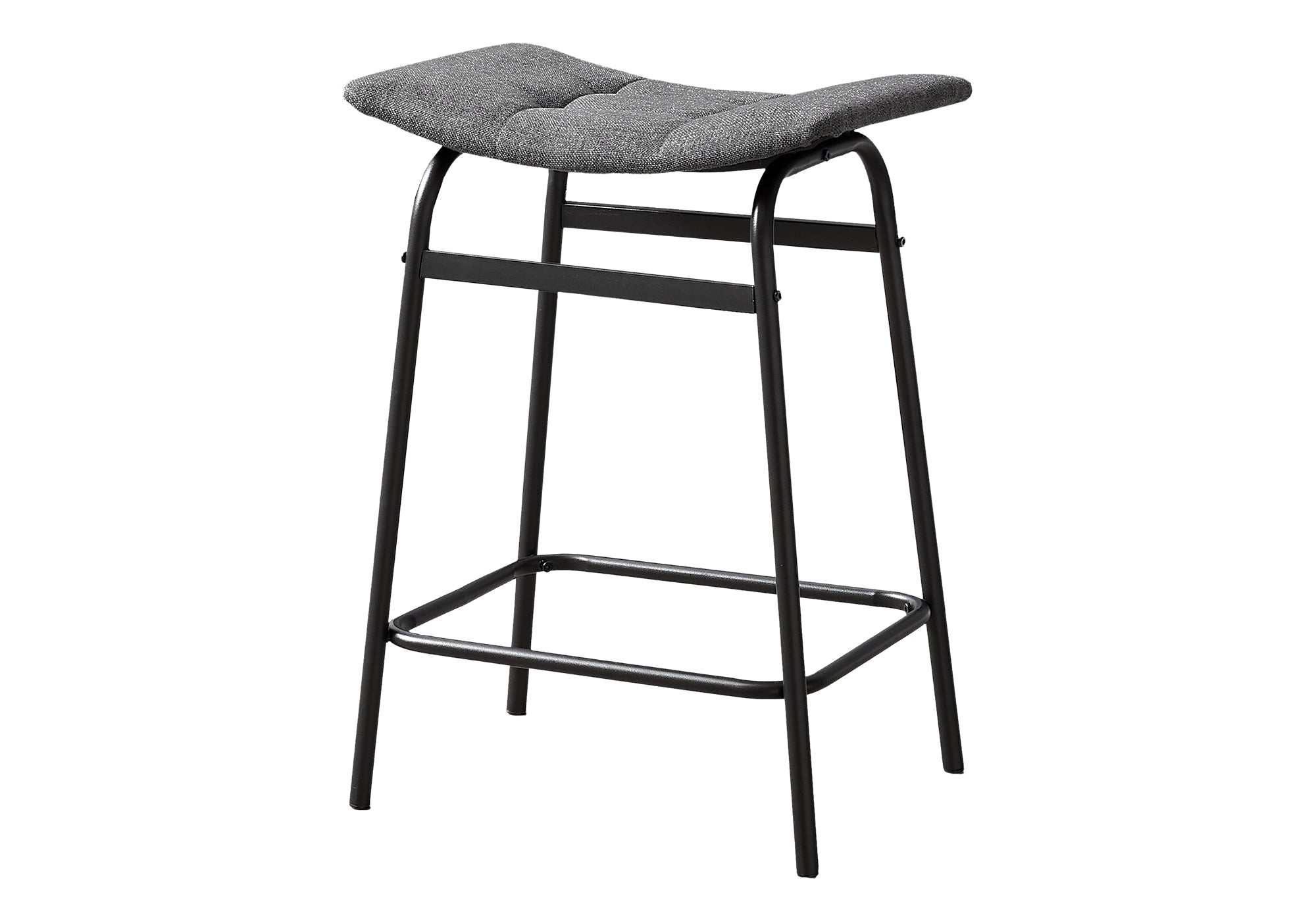 TABOURET DE BAR - 2PCS / GRIS / NOIR HAUTEUR COMPTOIR – I 2385