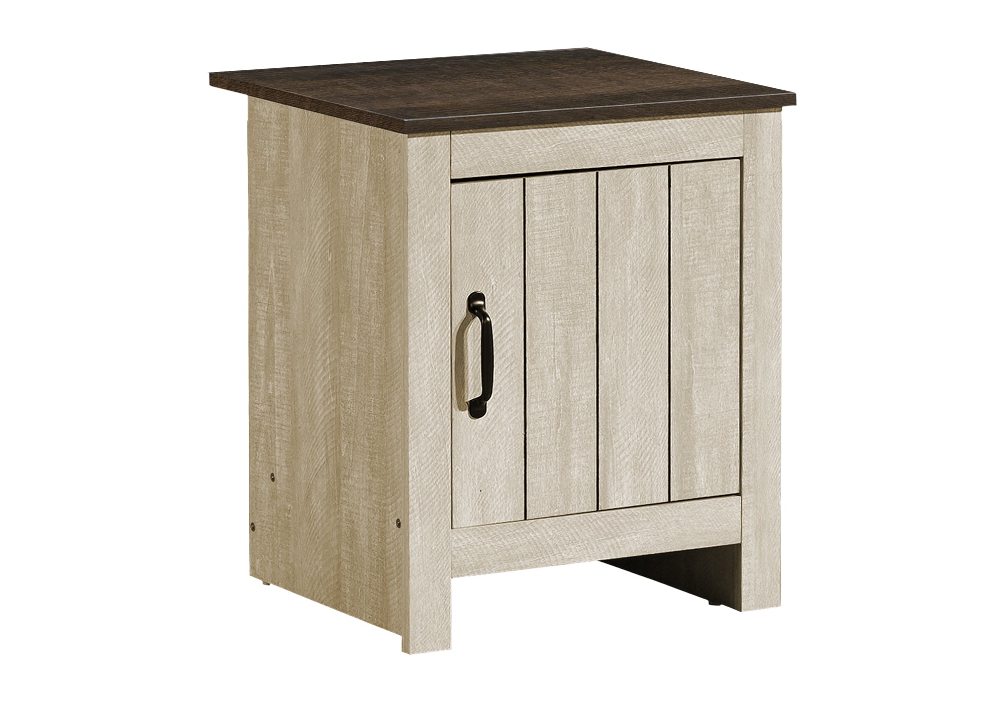 TABLE D'APPOINT - 22"H / BEIGE PALE / CHENE FONCE / 1 PORTE – I 2509