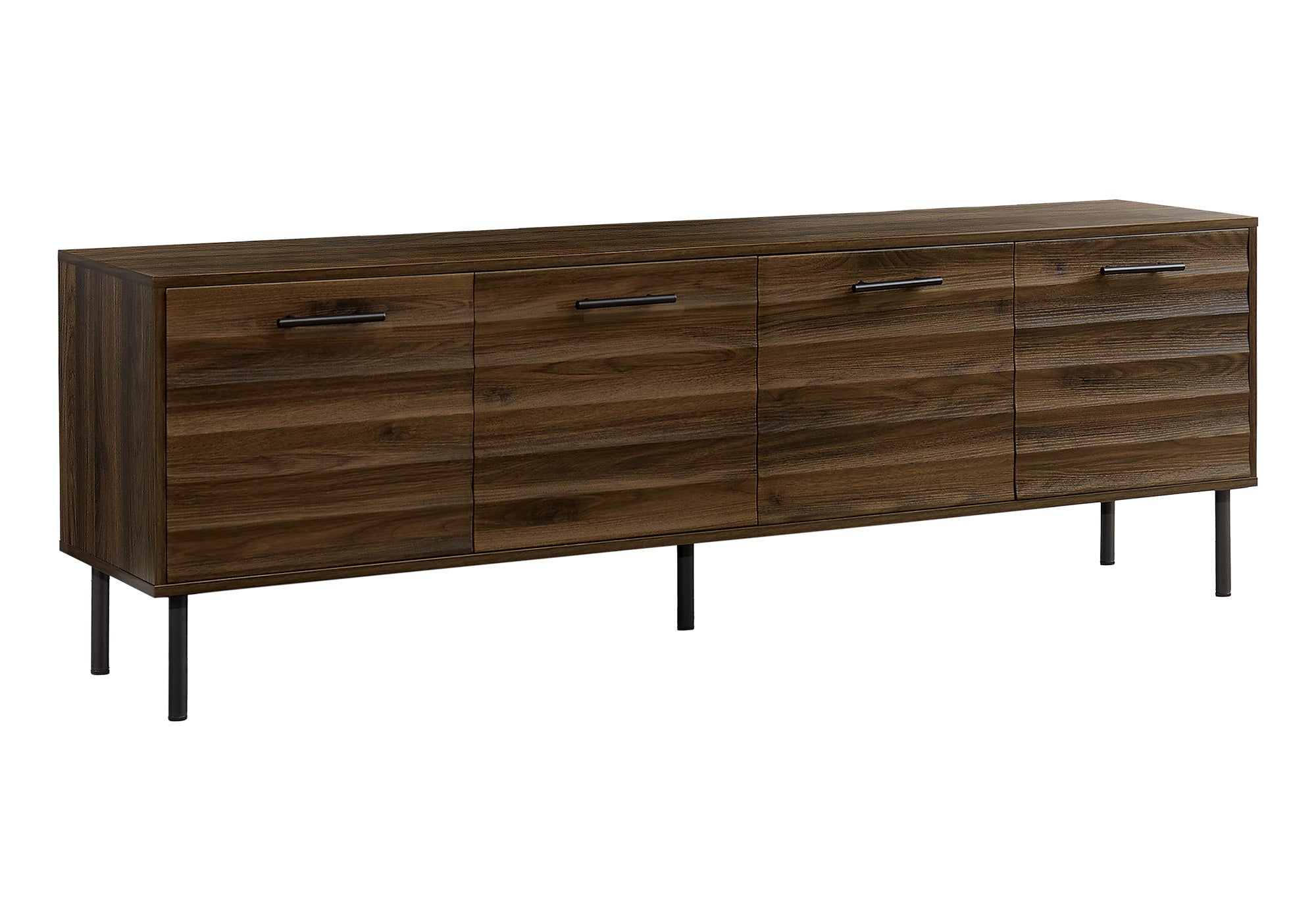 MEUBLE TV - 72"L / BRUN FONCE SIMILI-BOIS AVEC 4 PORTES – I 2727
