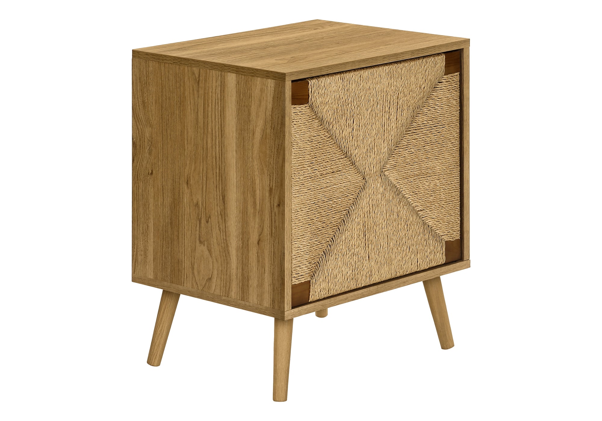 TABLE D'APPOINT - 23"H / ASPECT JONC DE MER / NOYER PALE – I 2794