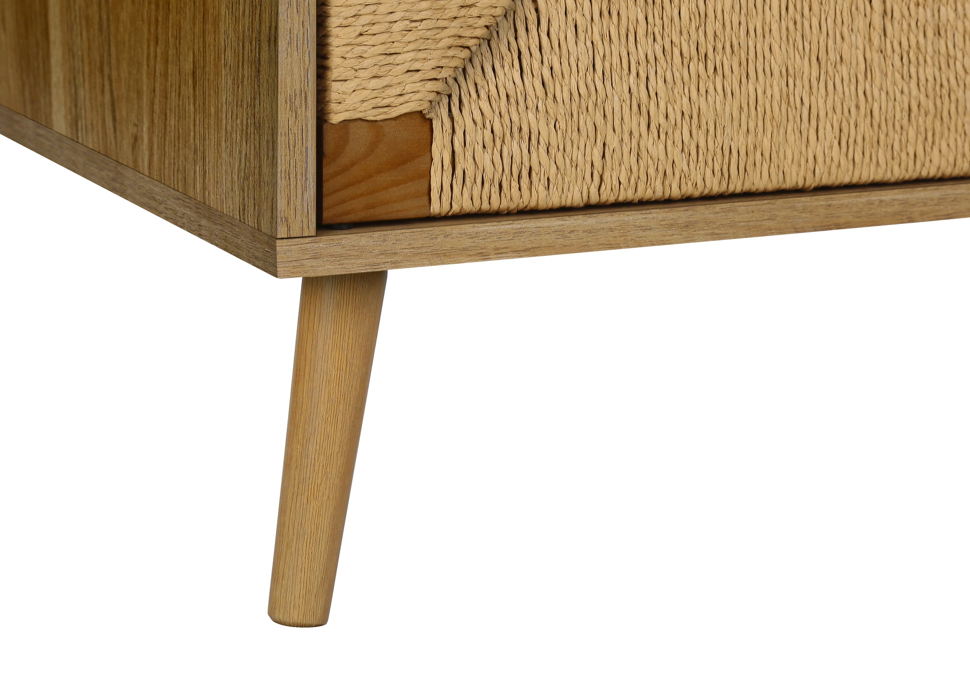 TABLE D'APPOINT - 23"H / ASPECT JONC DE MER / NOYER PALE – I 2794