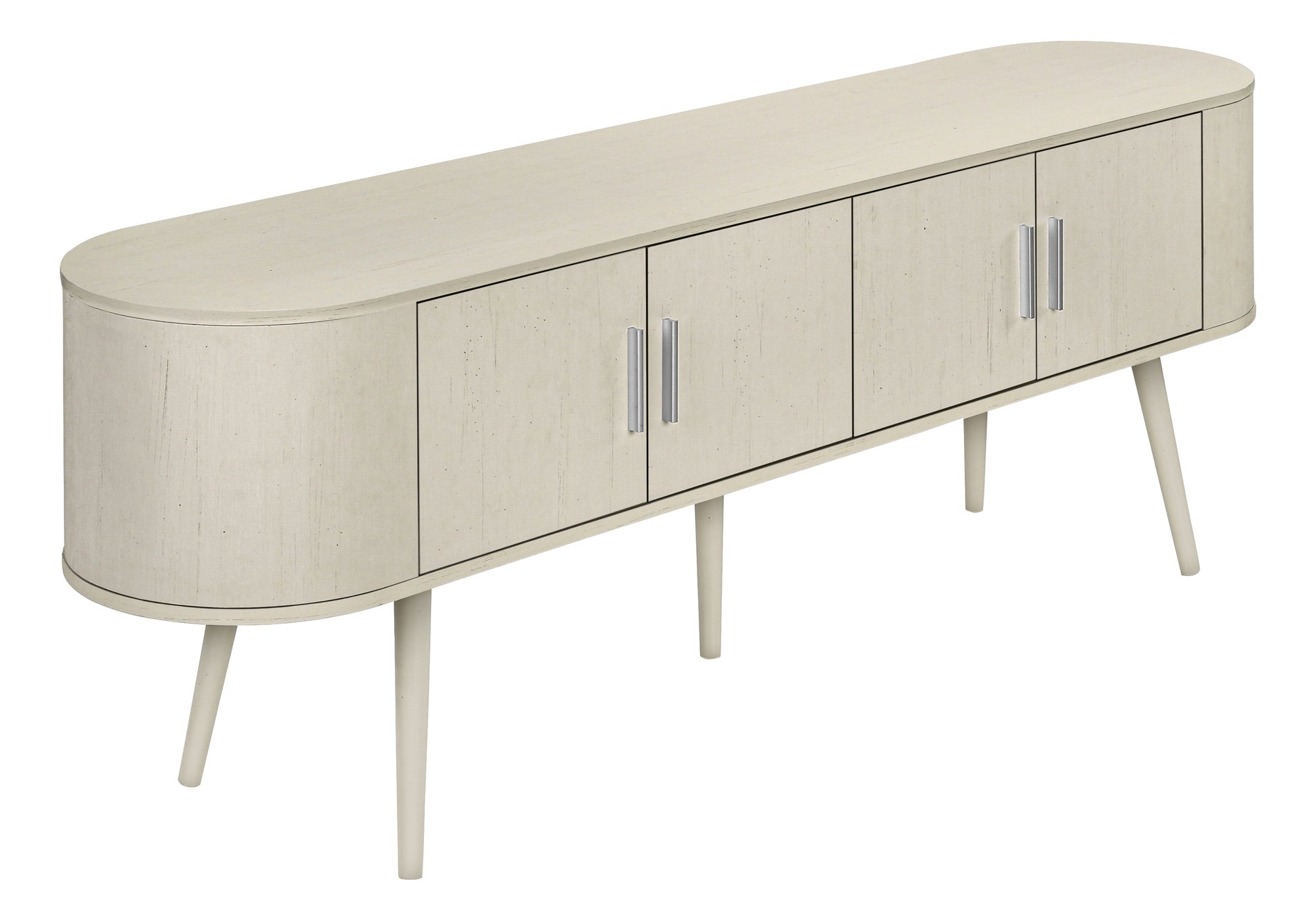 MEUBLE TV - 72"L / BLANC ANTIQUE AVEC 4 PORTES – I 2799