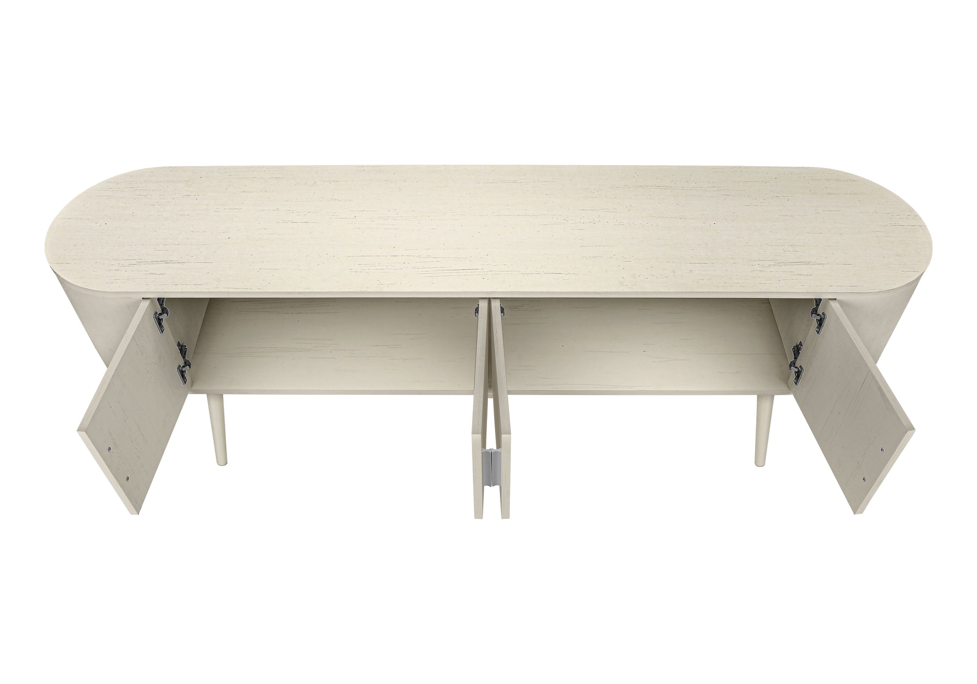 MEUBLE TV - 72"L / BLANC ANTIQUE AVEC 4 PORTES – I 2799