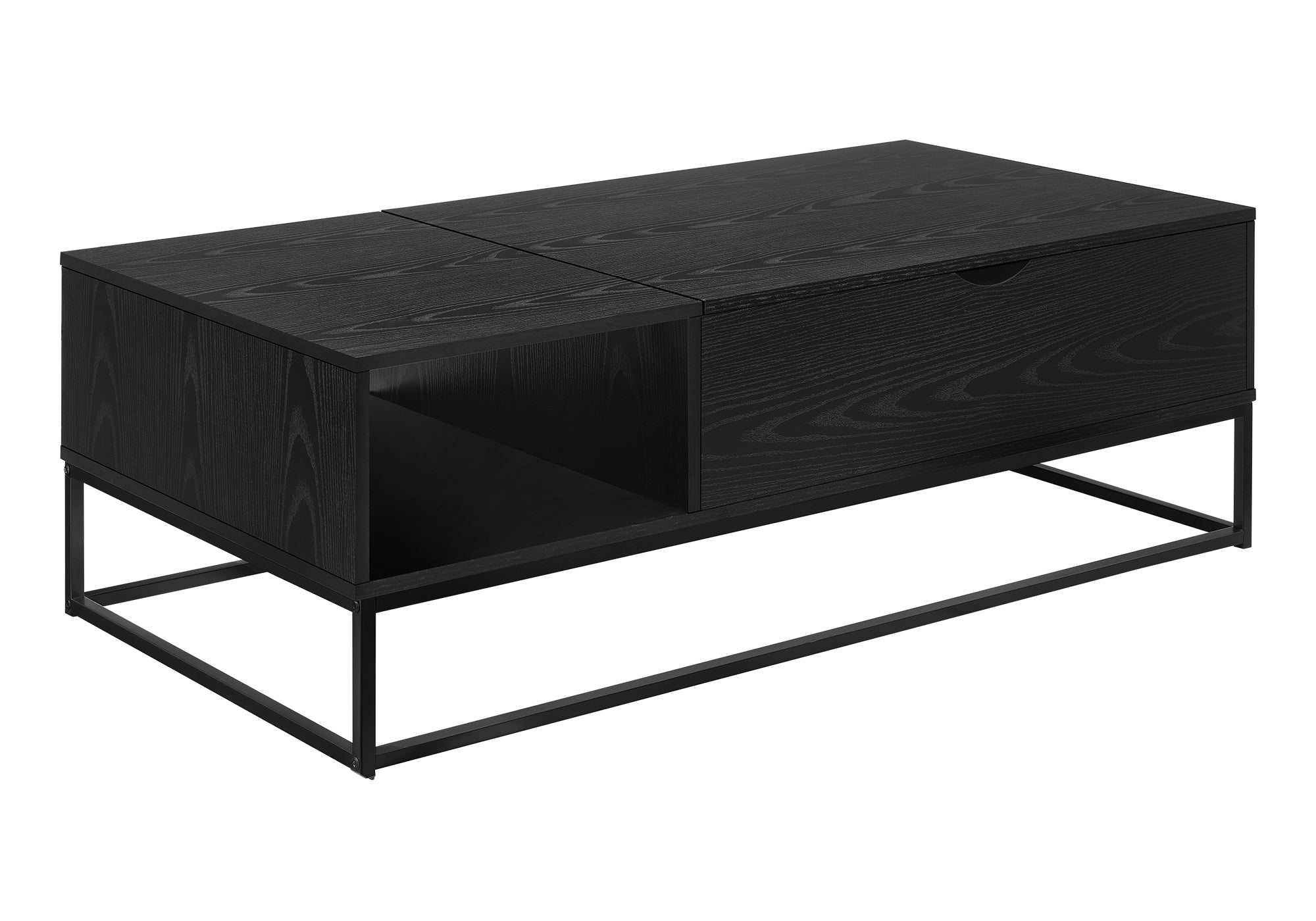 TABLE DE SALON - 48"L / DESSUS MONTANT NOIR / METAL NOIR – I 2826