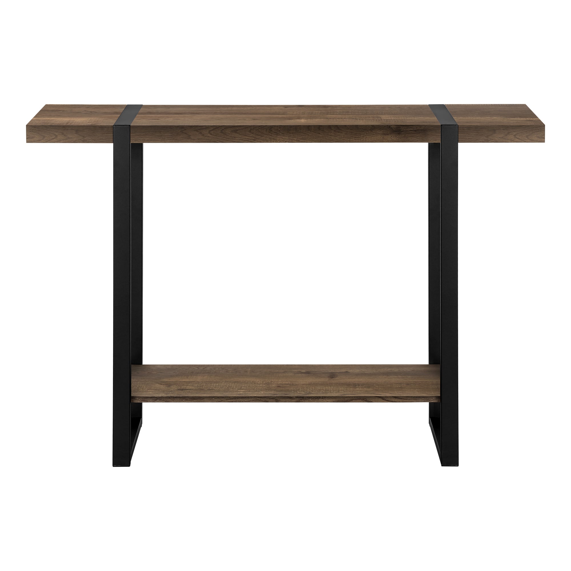 TABLE D'APPOINT - 48"L / FAUX BOIS BRUN / METAL NOIR – I 2851.