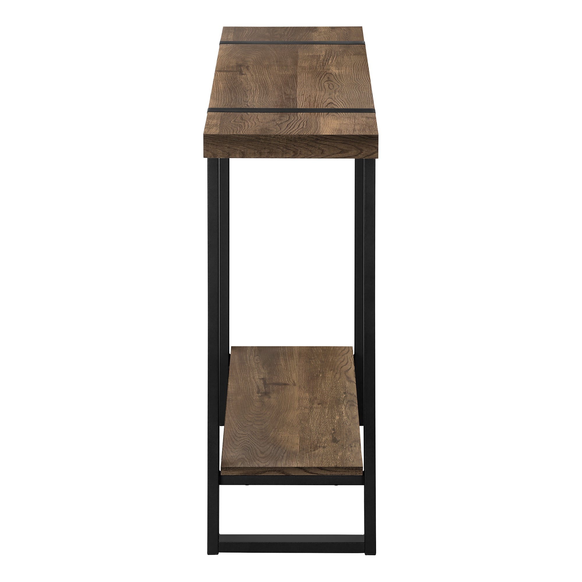 TABLE D'APPOINT - 48"L / FAUX BOIS BRUN / METAL NOIR – I 2851.