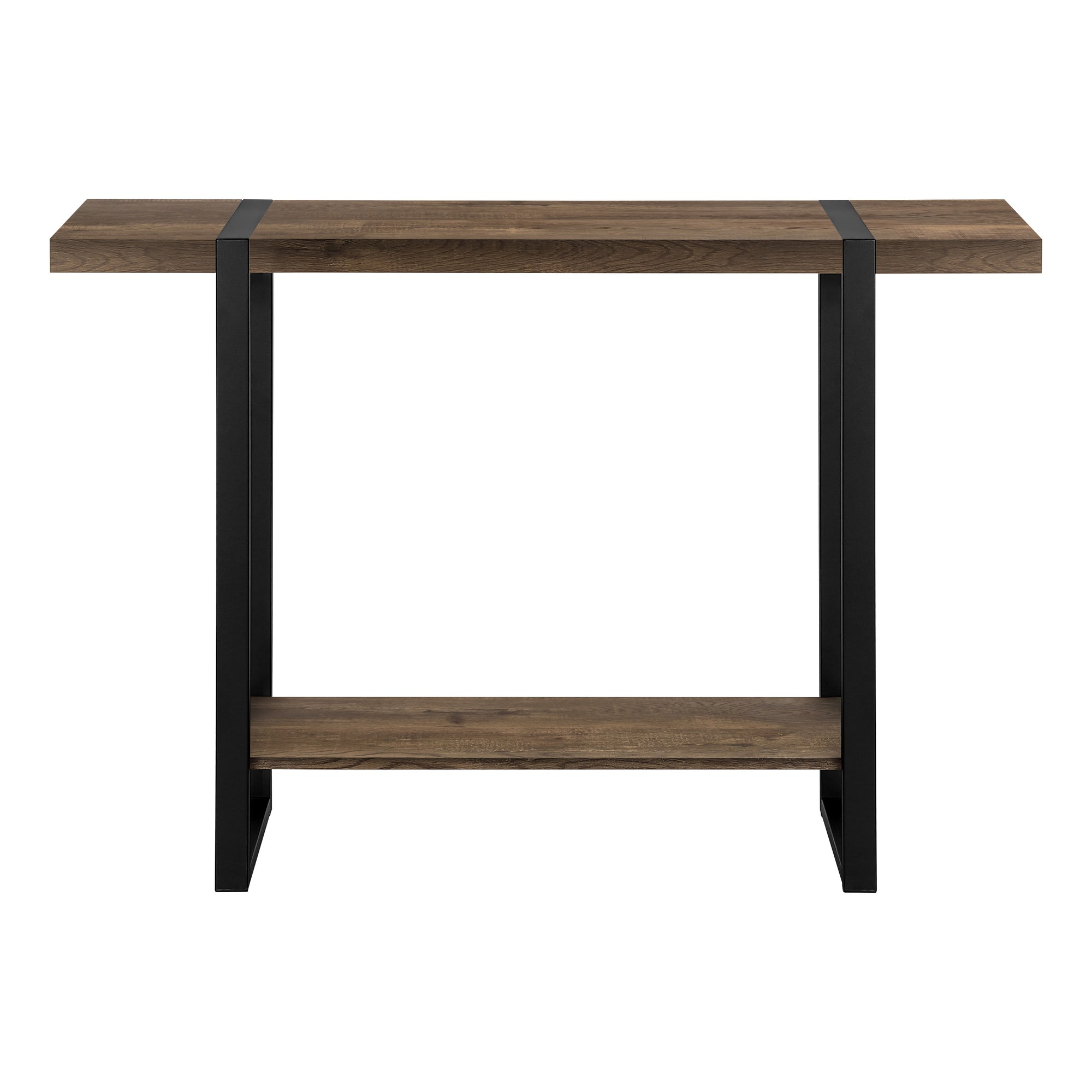 TABLE D'APPOINT - 48"L / FAUX BOIS BRUN / METAL NOIR – I 2851.