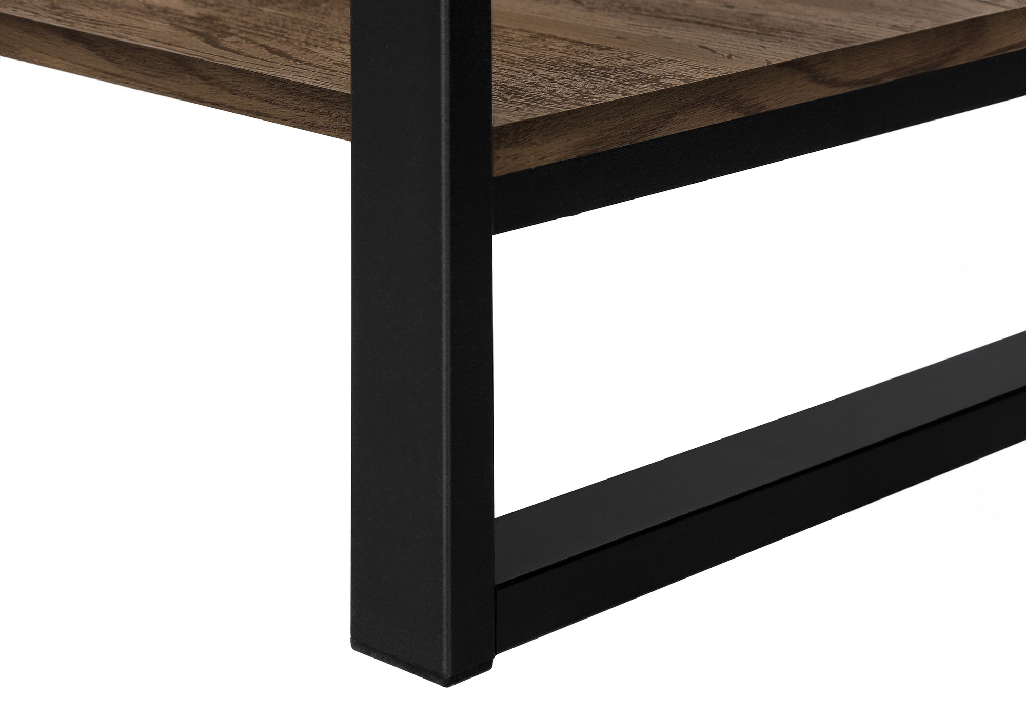 TABLE D'APPOINT - 48"L / FAUX BOIS BRUN / METAL NOIR – I 2851.