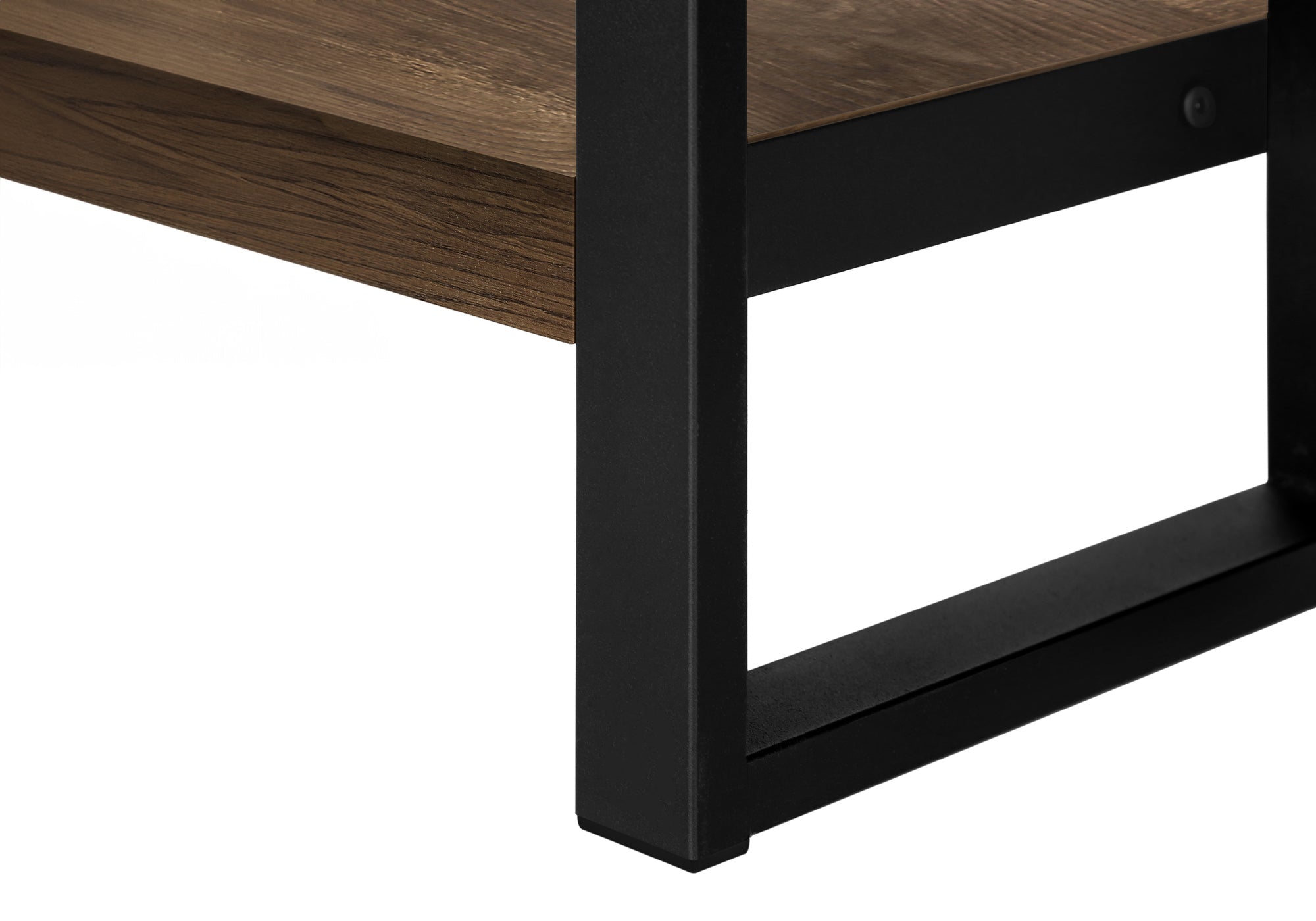 TABLE DE CHEVET - FAUX BOIS BRUN / METAL NOIR – I 2852.