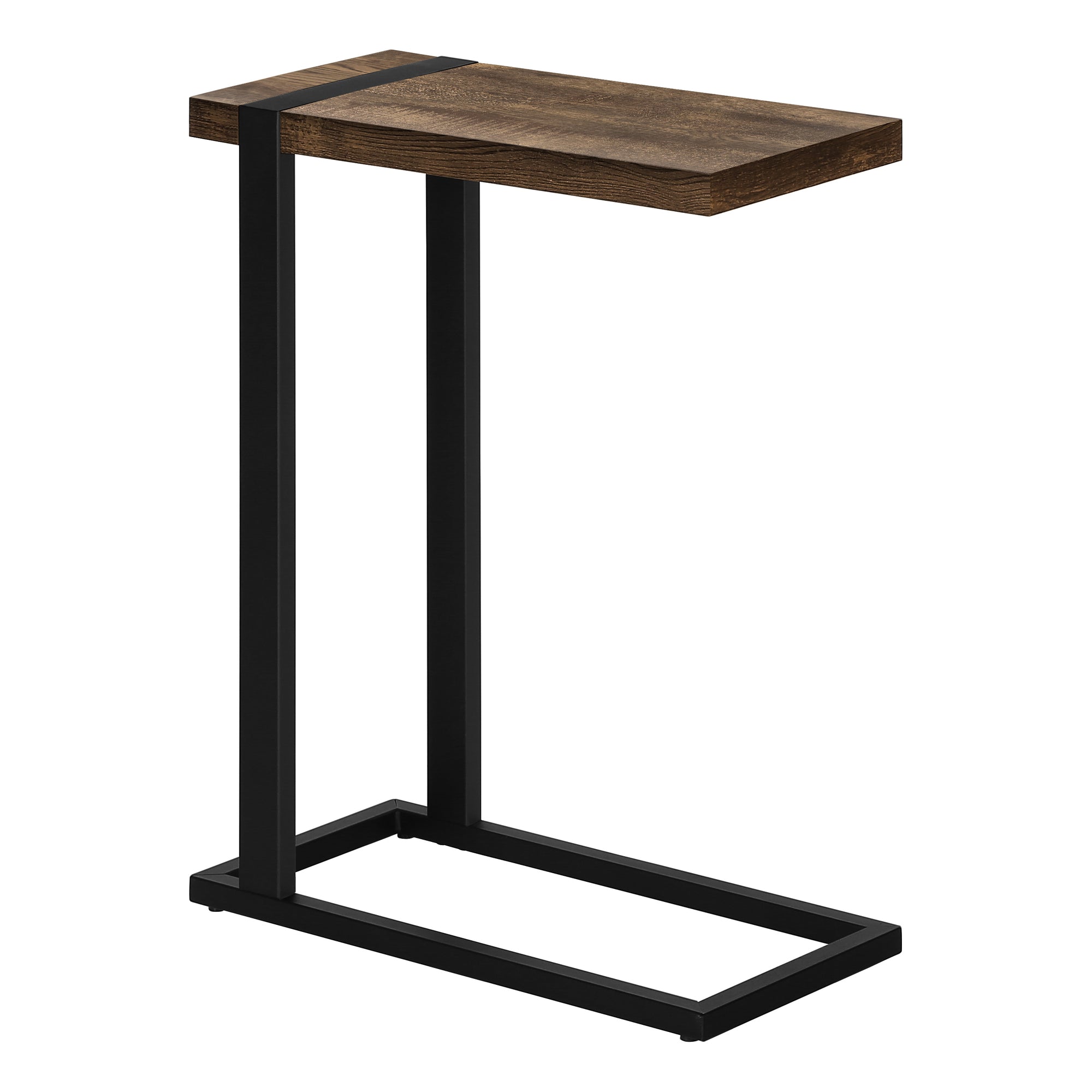 TABLE DE CHEVET - FAUX BOIS BRUN / METAL NOIR – I 2853.