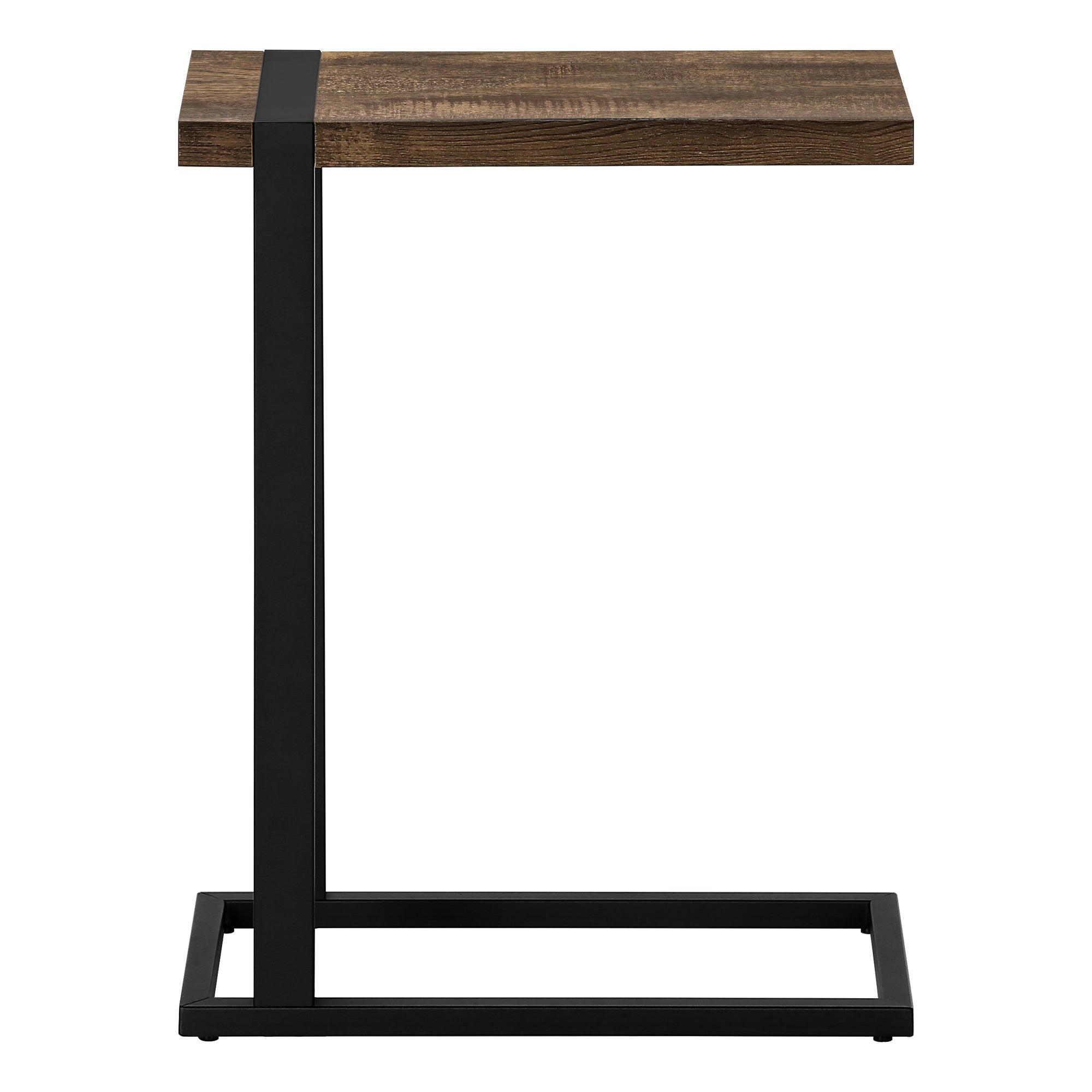 TABLE DE CHEVET - FAUX BOIS BRUN / METAL NOIR – I 2853.