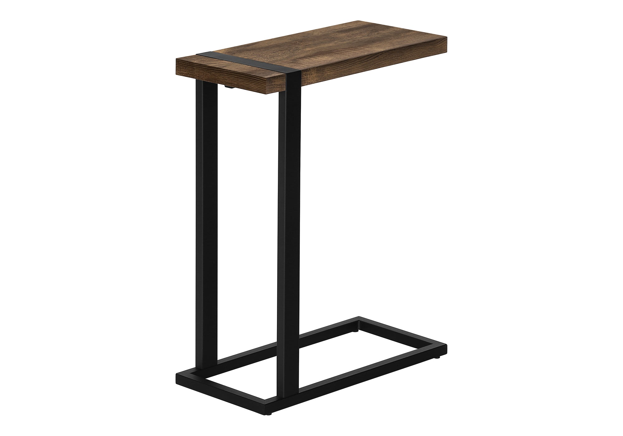 TABLE DE CHEVET - FAUX BOIS BRUN / METAL NOIR – I 2853.