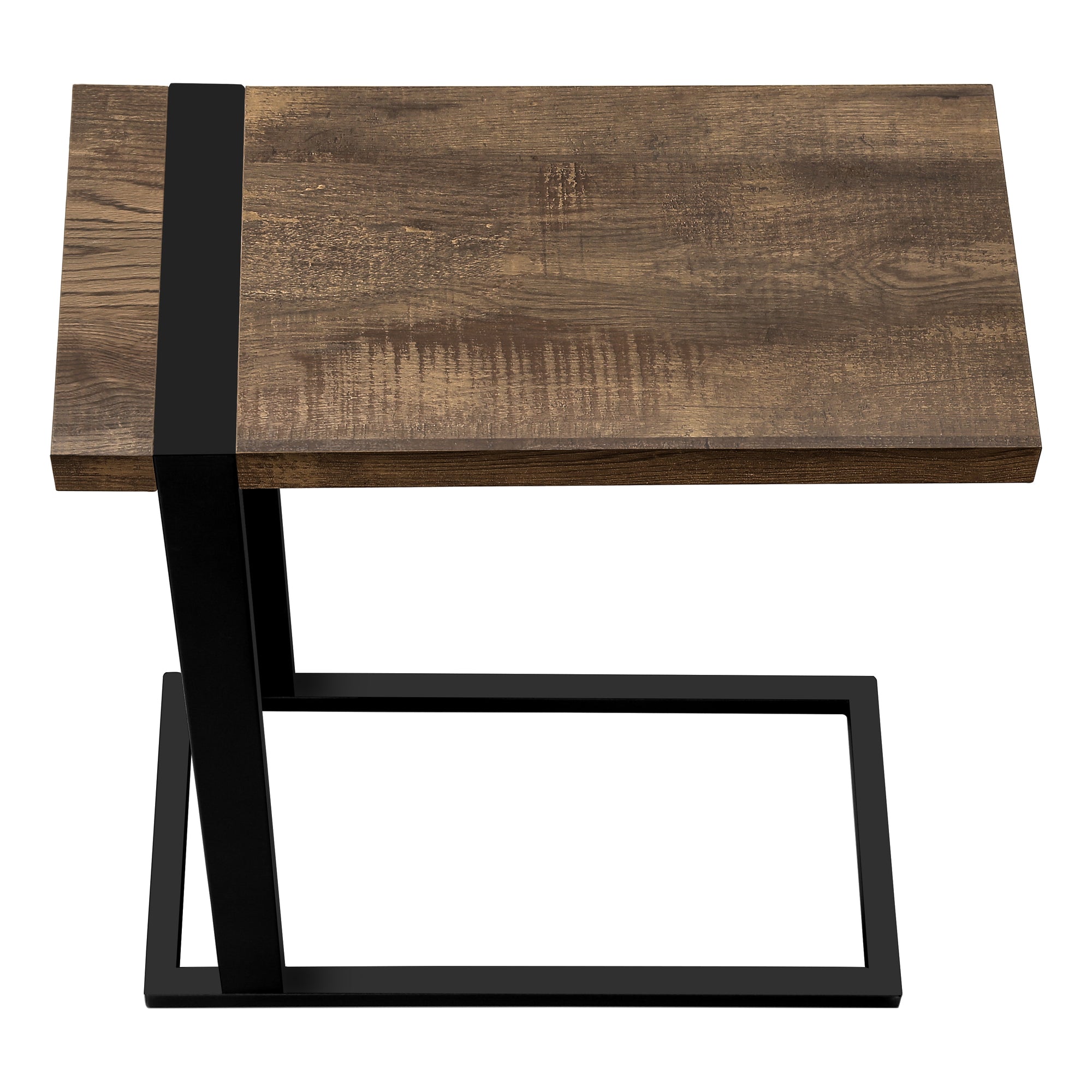 TABLE DE CHEVET - FAUX BOIS BRUN / METAL NOIR – I 2853.