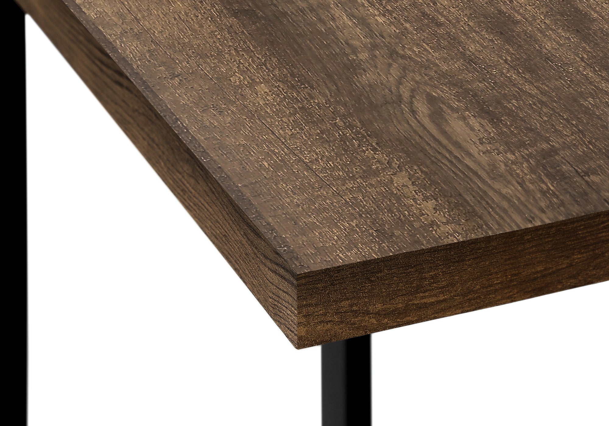 TABLE DE CHEVET - FAUX BOIS BRUN / METAL NOIR – I 2853.