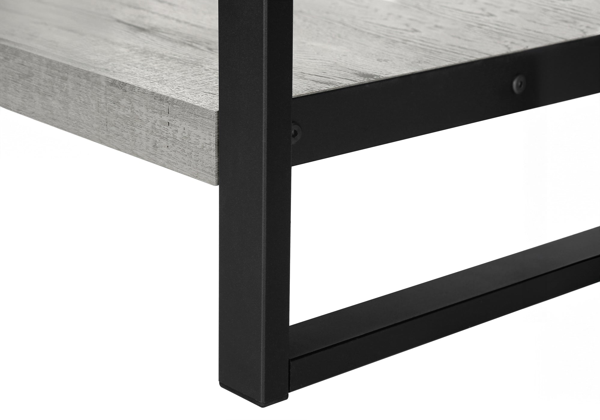 TABLE DE CHEVET - FAUX BOIS GRIS / METAL NOIR – I 2857.