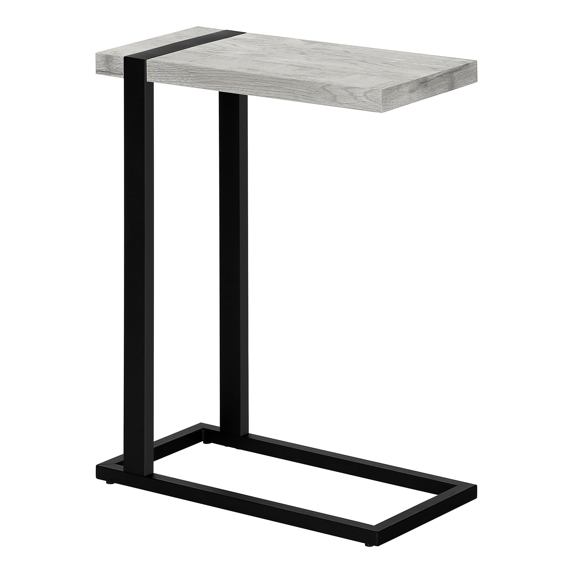 TABLE DE CHEVET - FAUX BOIS GRIS / METAL NOIR – I 2858.