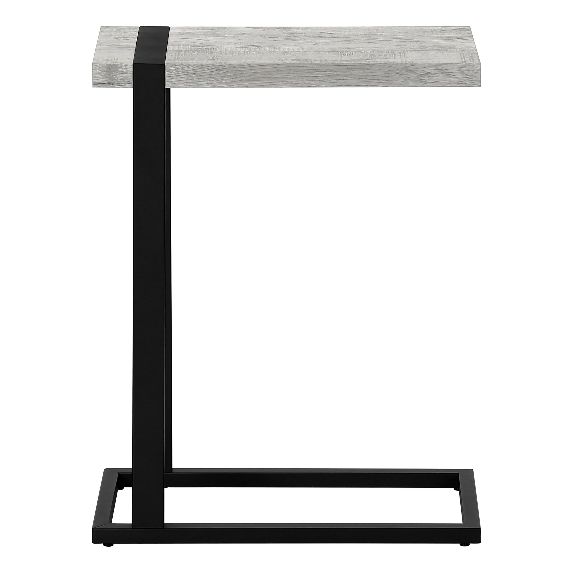 TABLE DE CHEVET - FAUX BOIS GRIS / METAL NOIR – I 2858.