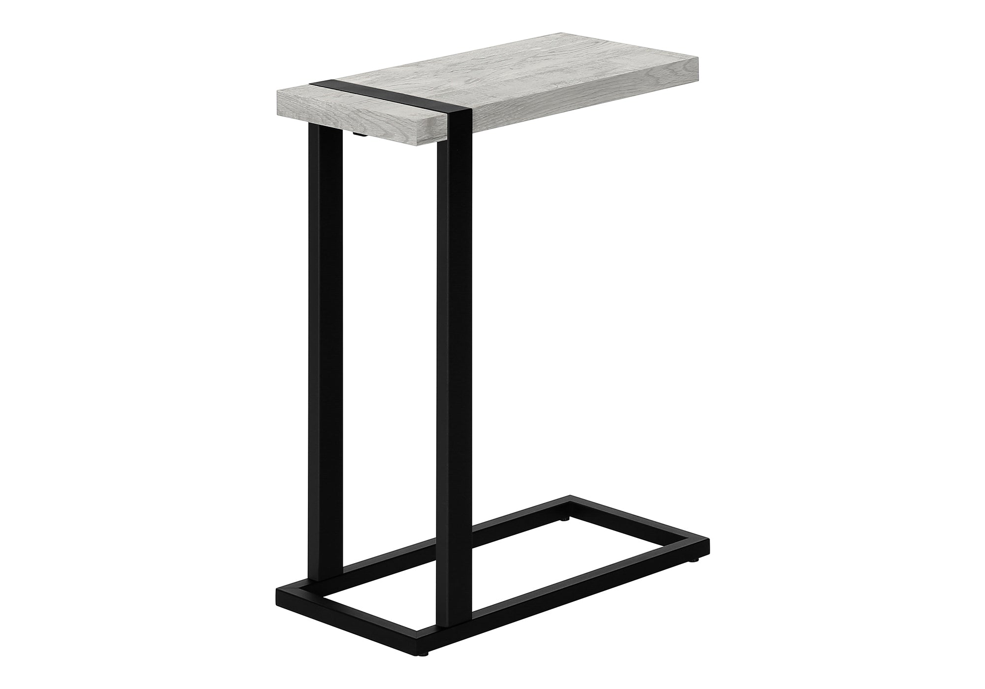 TABLE DE CHEVET - FAUX BOIS GRIS / METAL NOIR – I 2858.