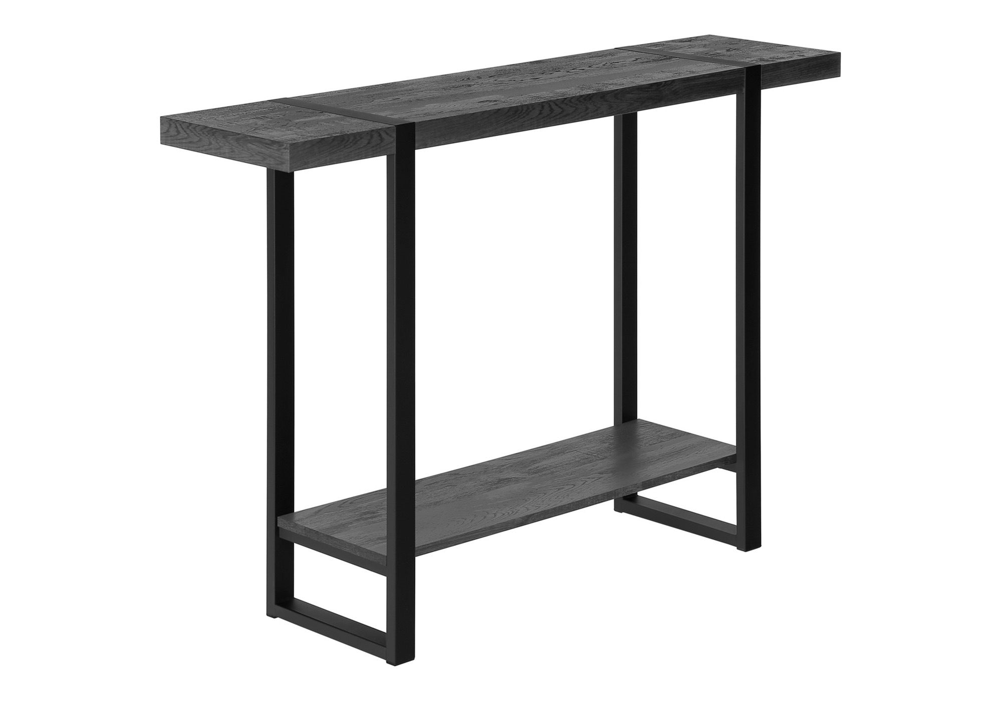 TABLE D'APPOINT - 48"L / FAUX BOIS NOIR / METAL NOIR – I 2861.