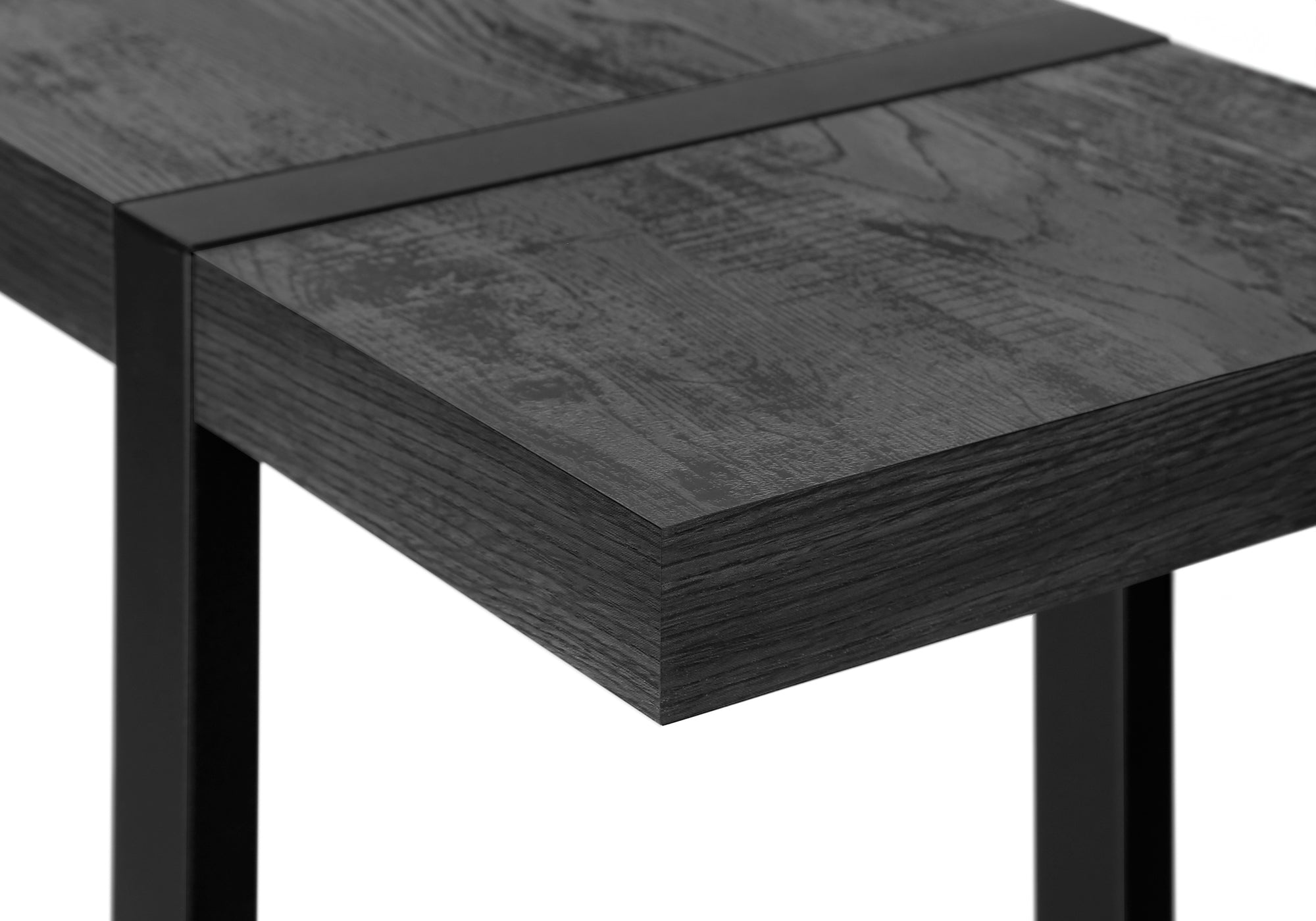 TABLE D'APPOINT - 48"L / FAUX BOIS NOIR / METAL NOIR – I 2861.