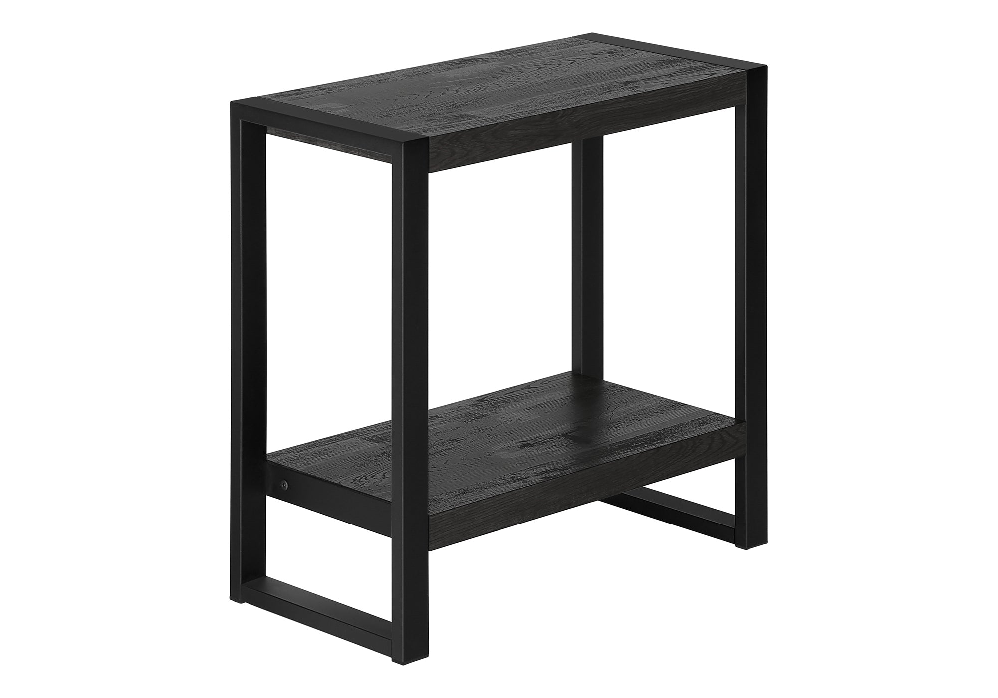 TABLE DE CHEVET - FAUX BOIS NOIR / METAL NOIR – I 2862.