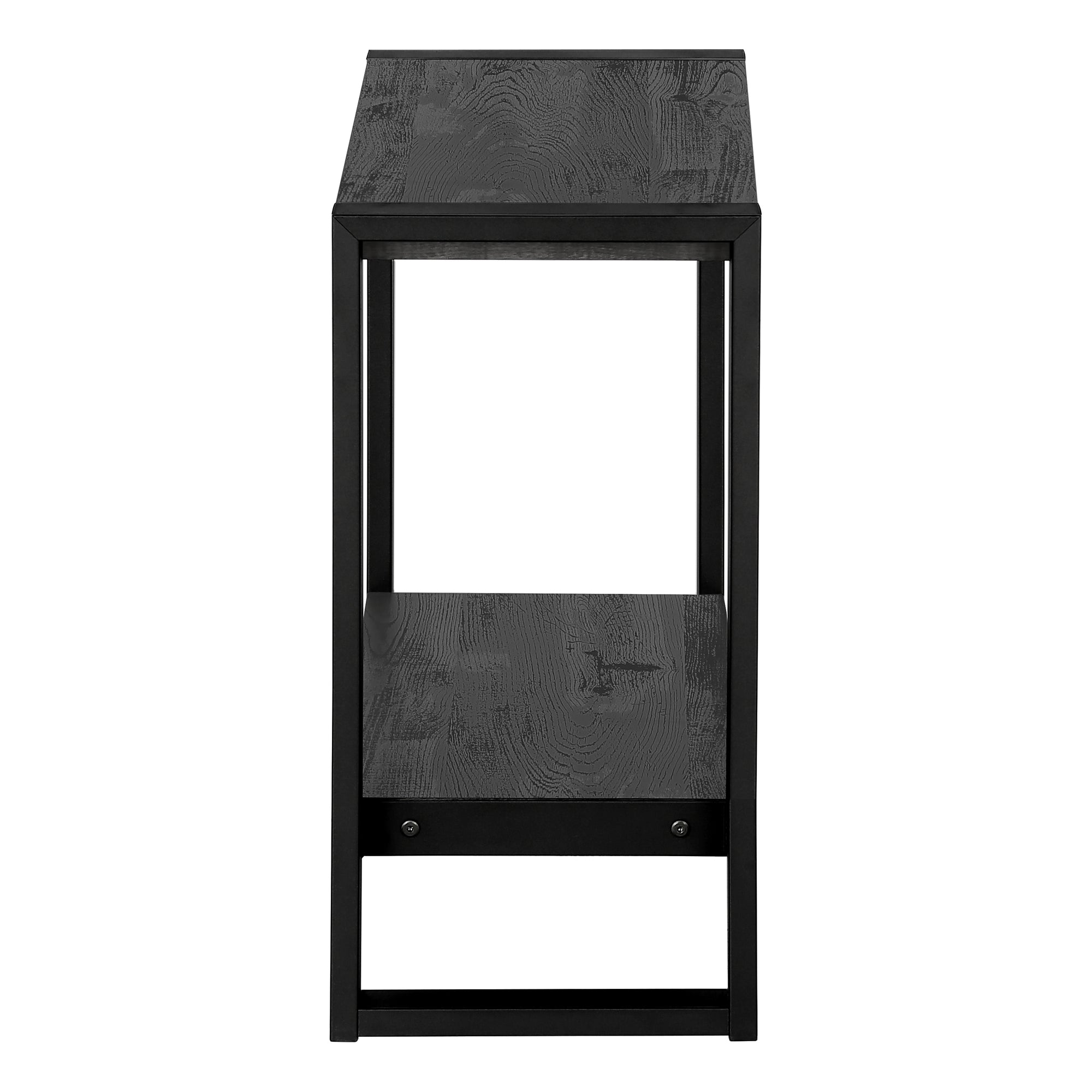 TABLE DE CHEVET - FAUX BOIS NOIR / METAL NOIR – I 2862.
