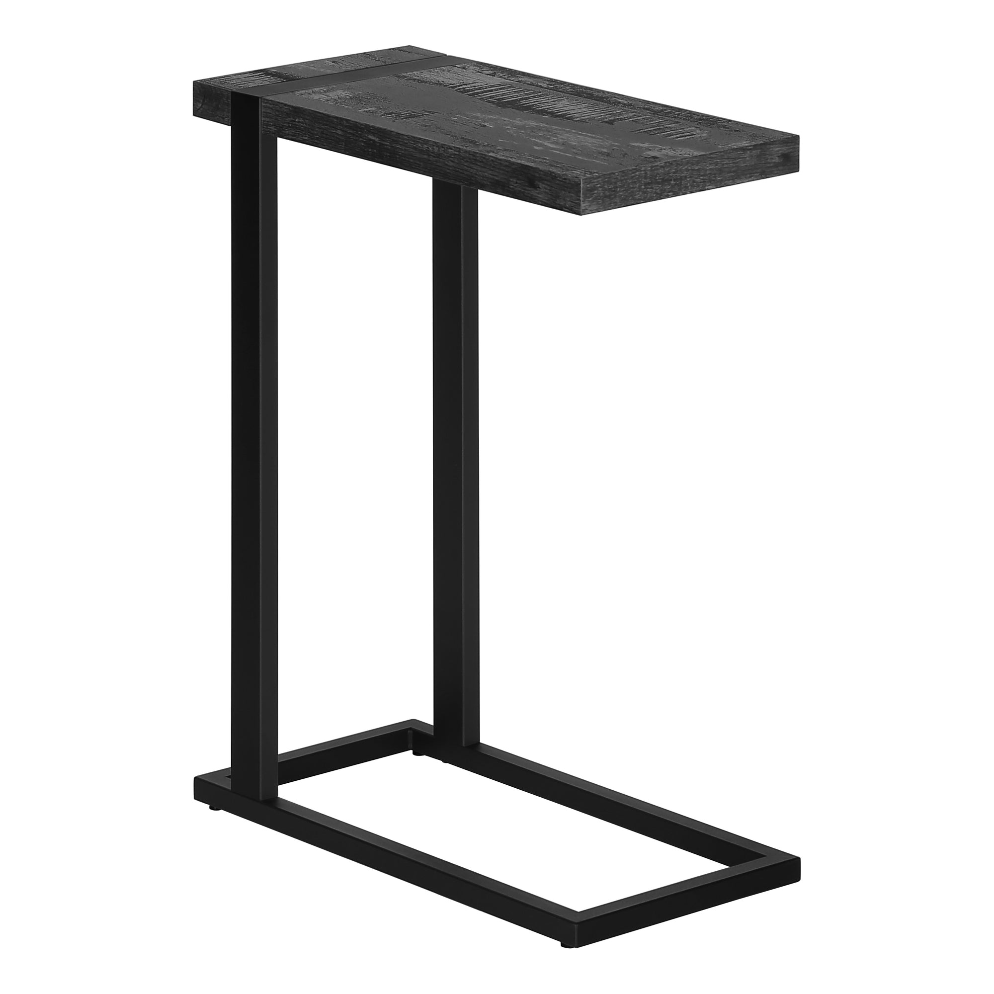 TABLE DE CHEVET - FAUX BOIS NOIR / METAL NOIR – I 2863.