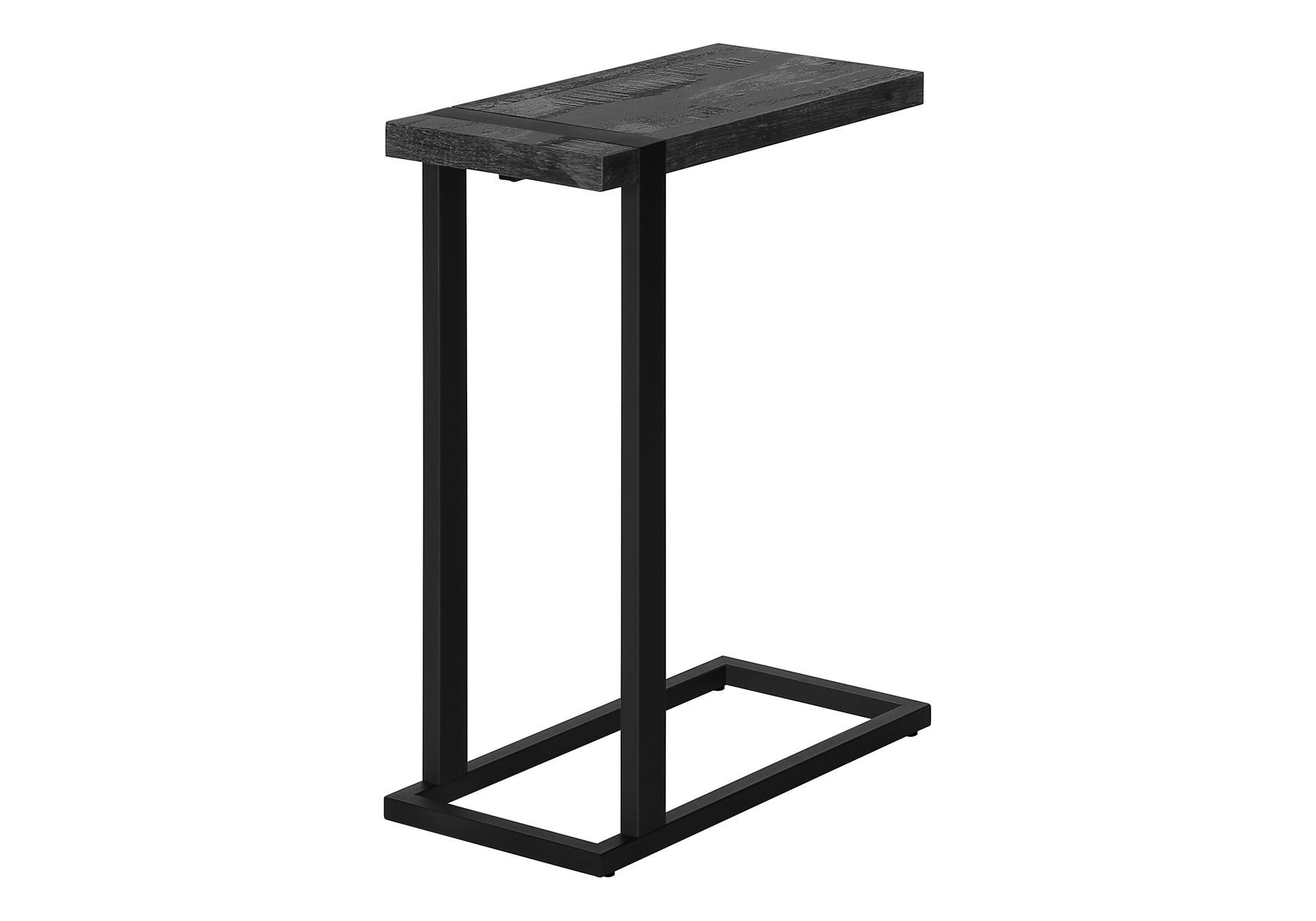 TABLE DE CHEVET - FAUX BOIS NOIR / METAL NOIR – I 2863.