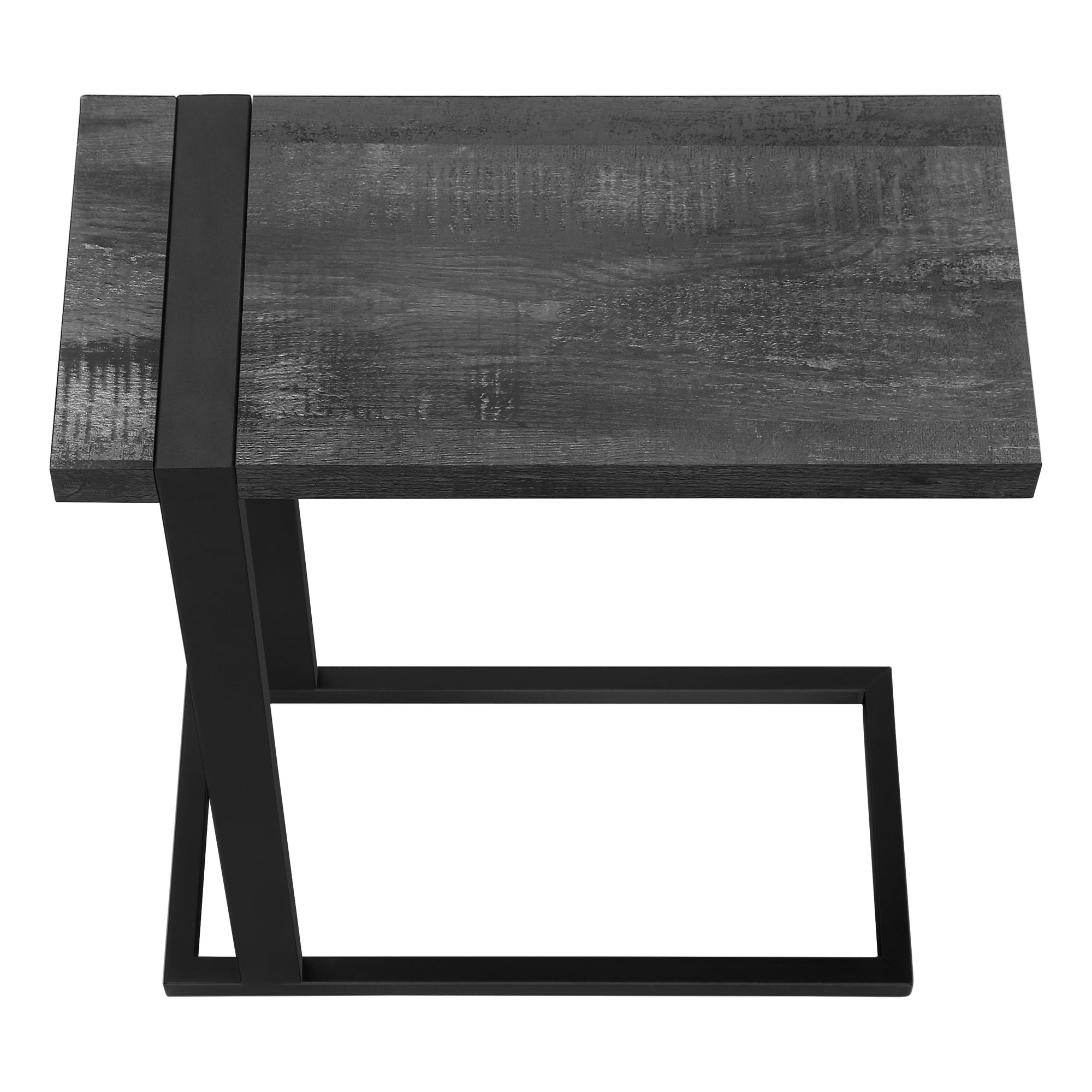 TABLE DE CHEVET - FAUX BOIS NOIR / METAL NOIR – I 2863.