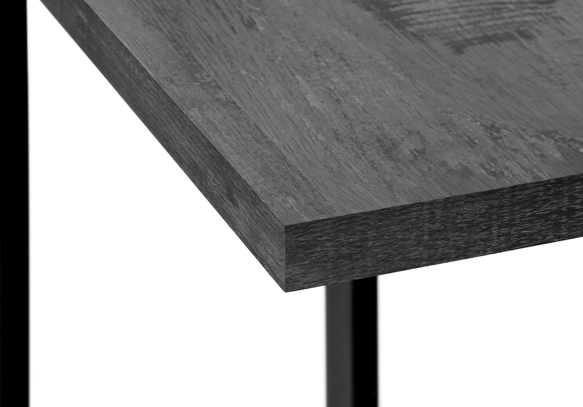 TABLE DE CHEVET - FAUX BOIS NOIR / METAL NOIR – I 2863.